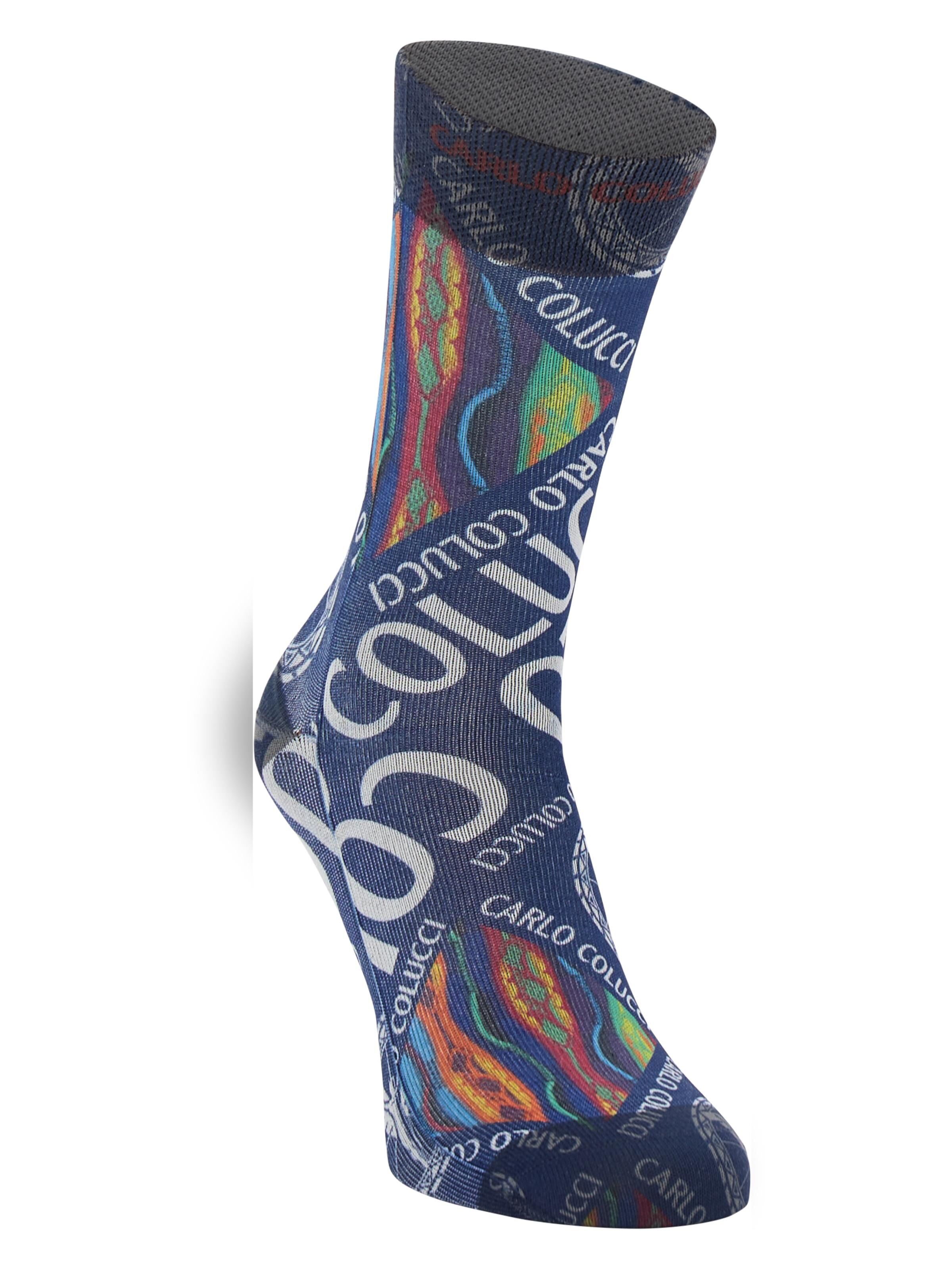 Bedruckte Socken -Block-Schriftzug-