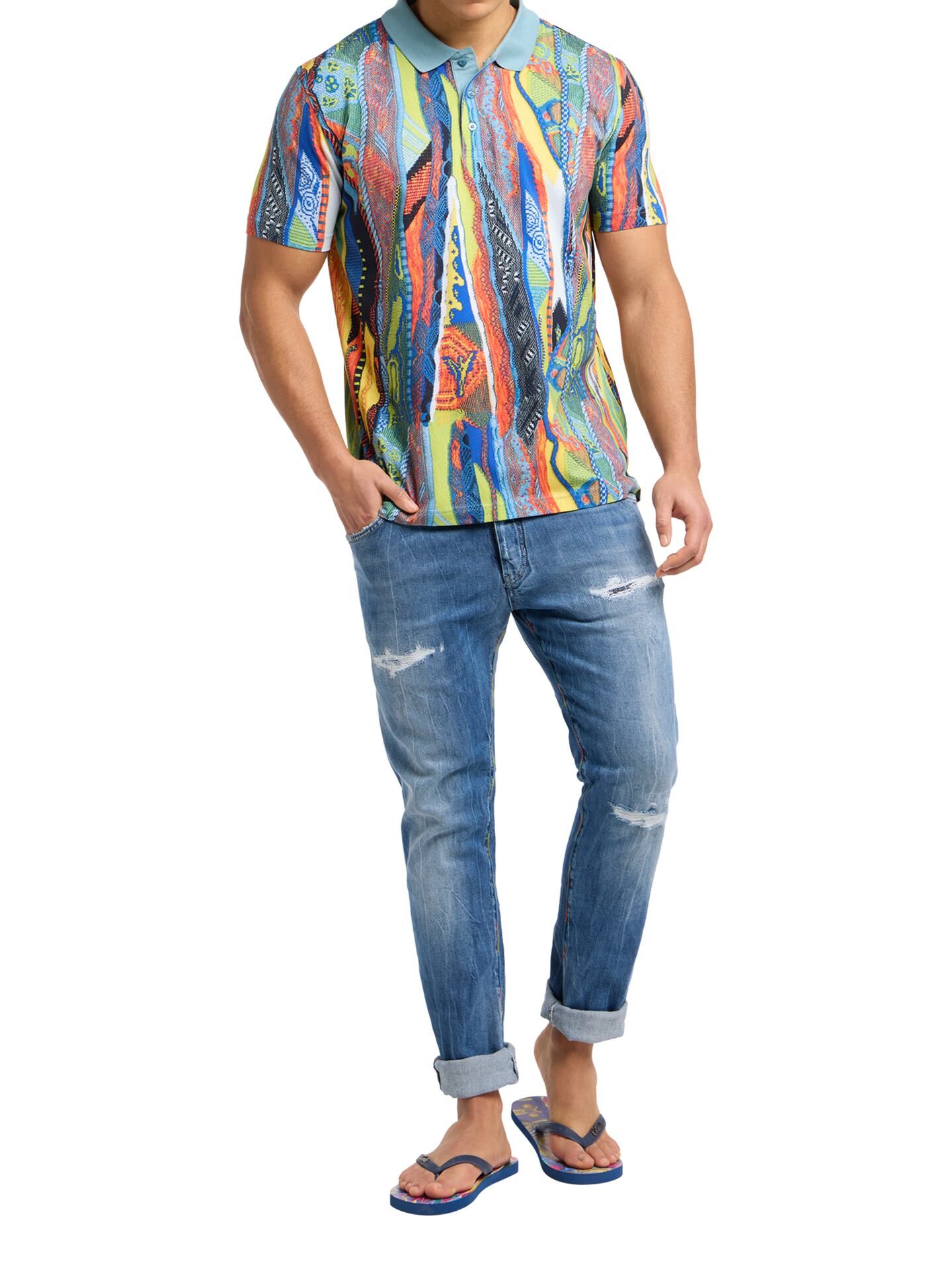  Poloshirt mit Knitprint