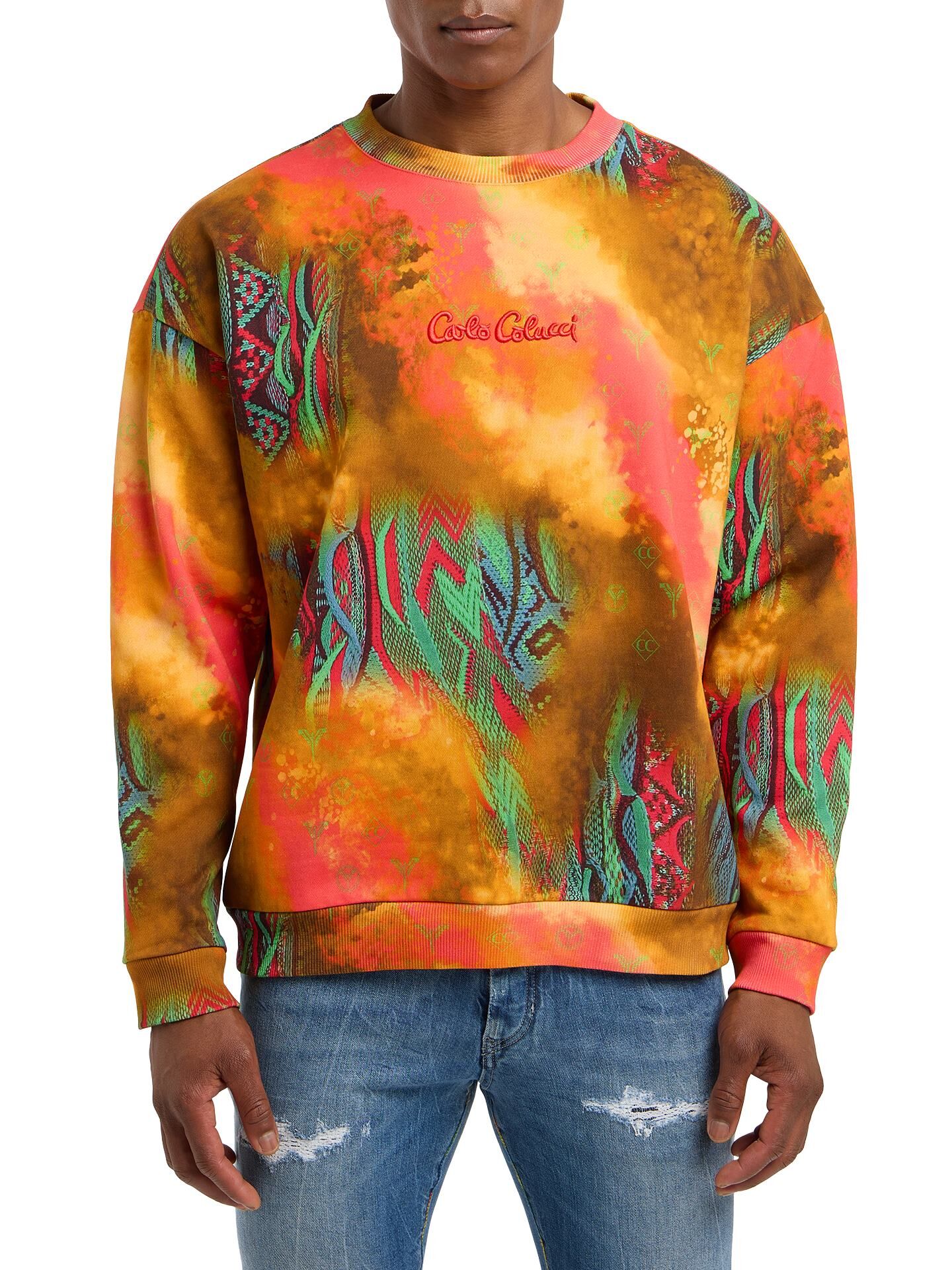 Oversize sweat shirt - sprayed knit