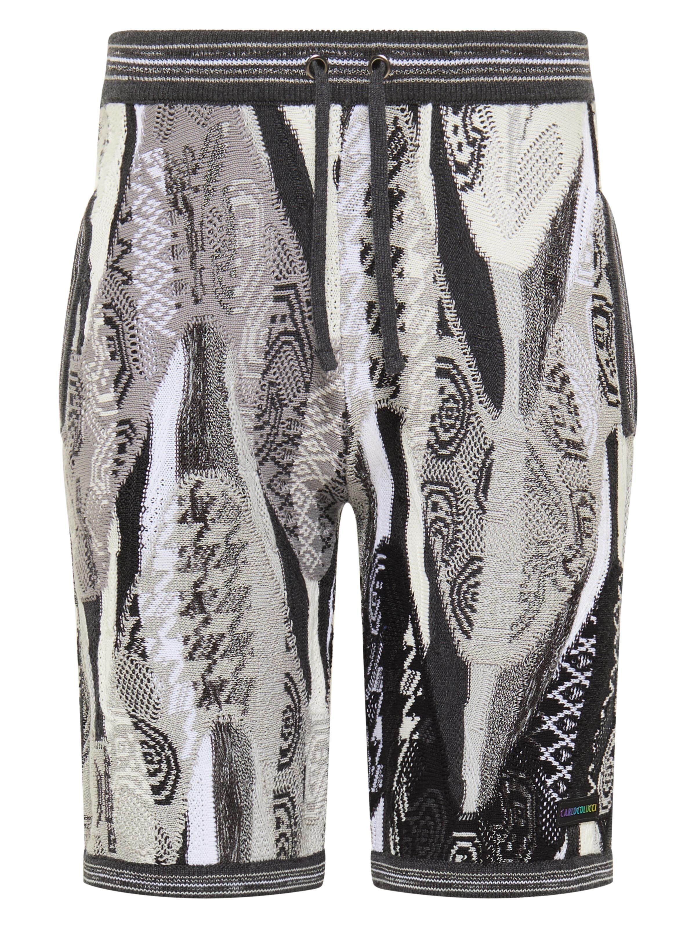 Knit shorts with jacquard