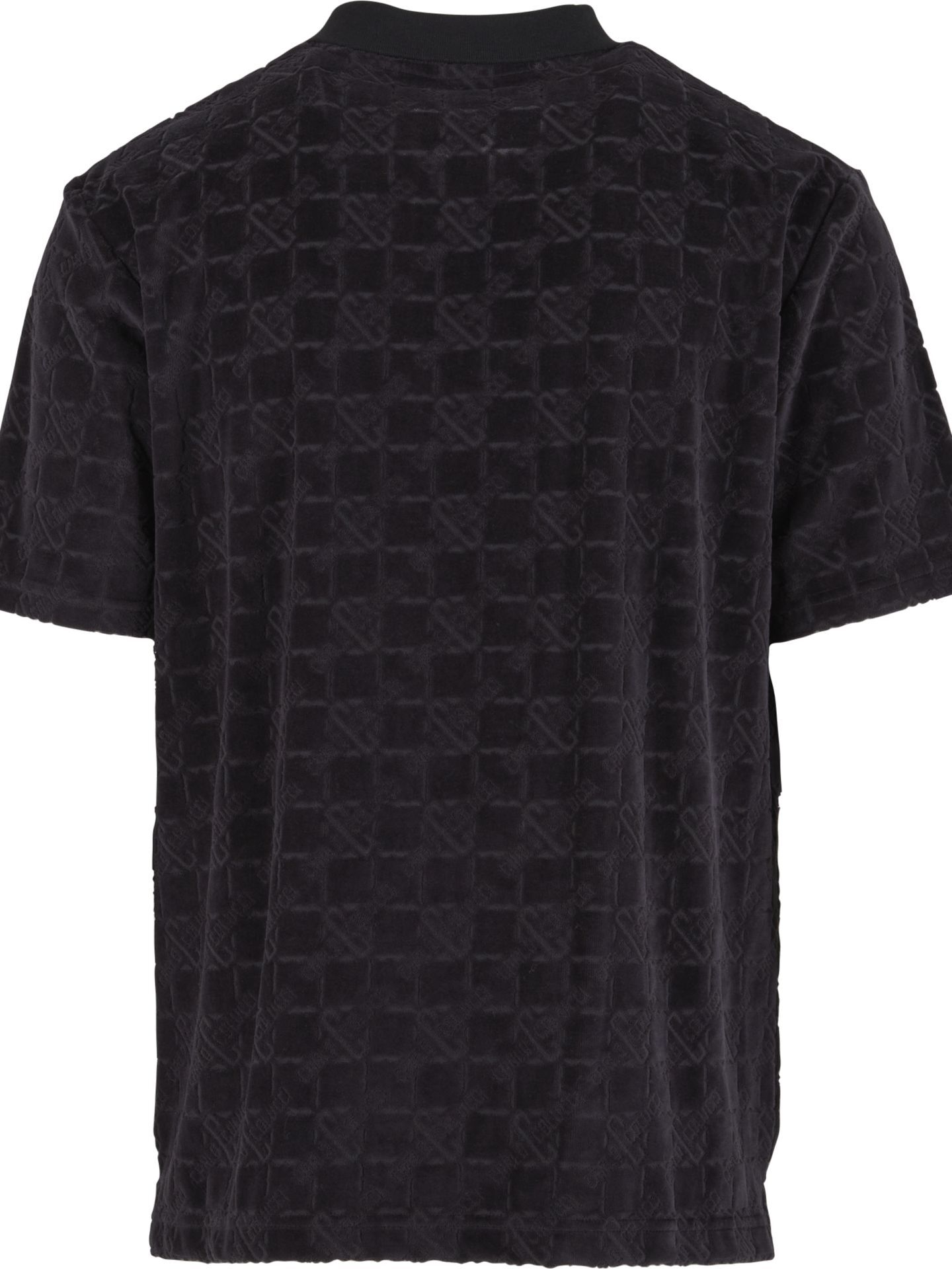 Velour monogram polo shirt | Black | M | CL-C325-016-2-M