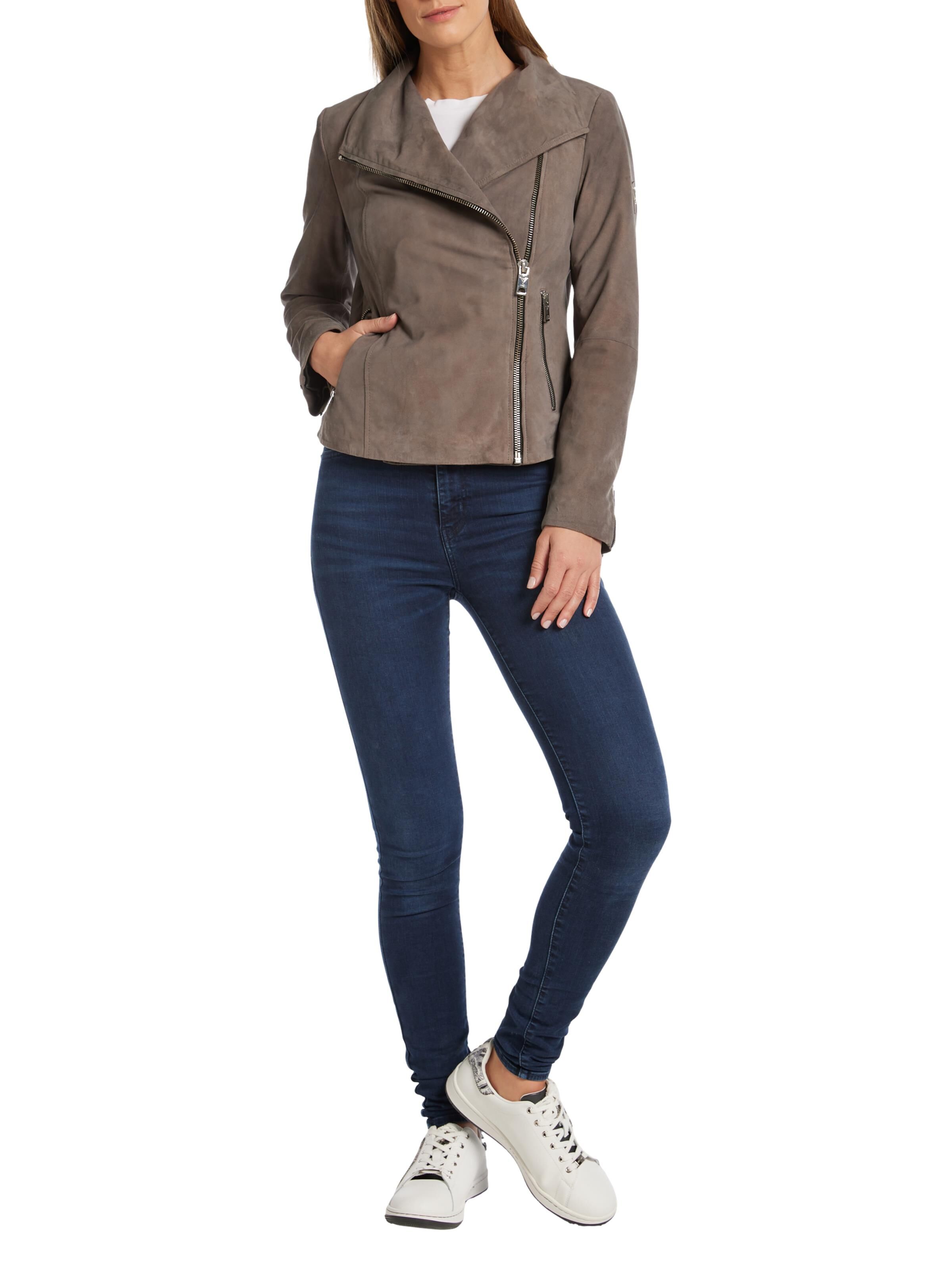 Weiche Velour-Lederjacke