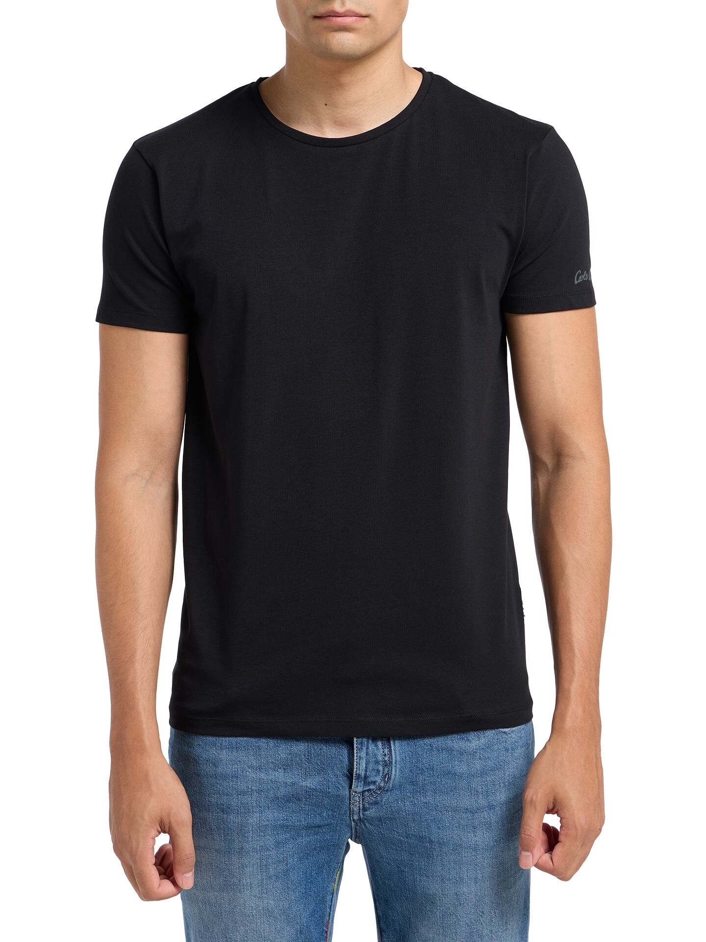  Rundhals T-Shirt, 2er Pack