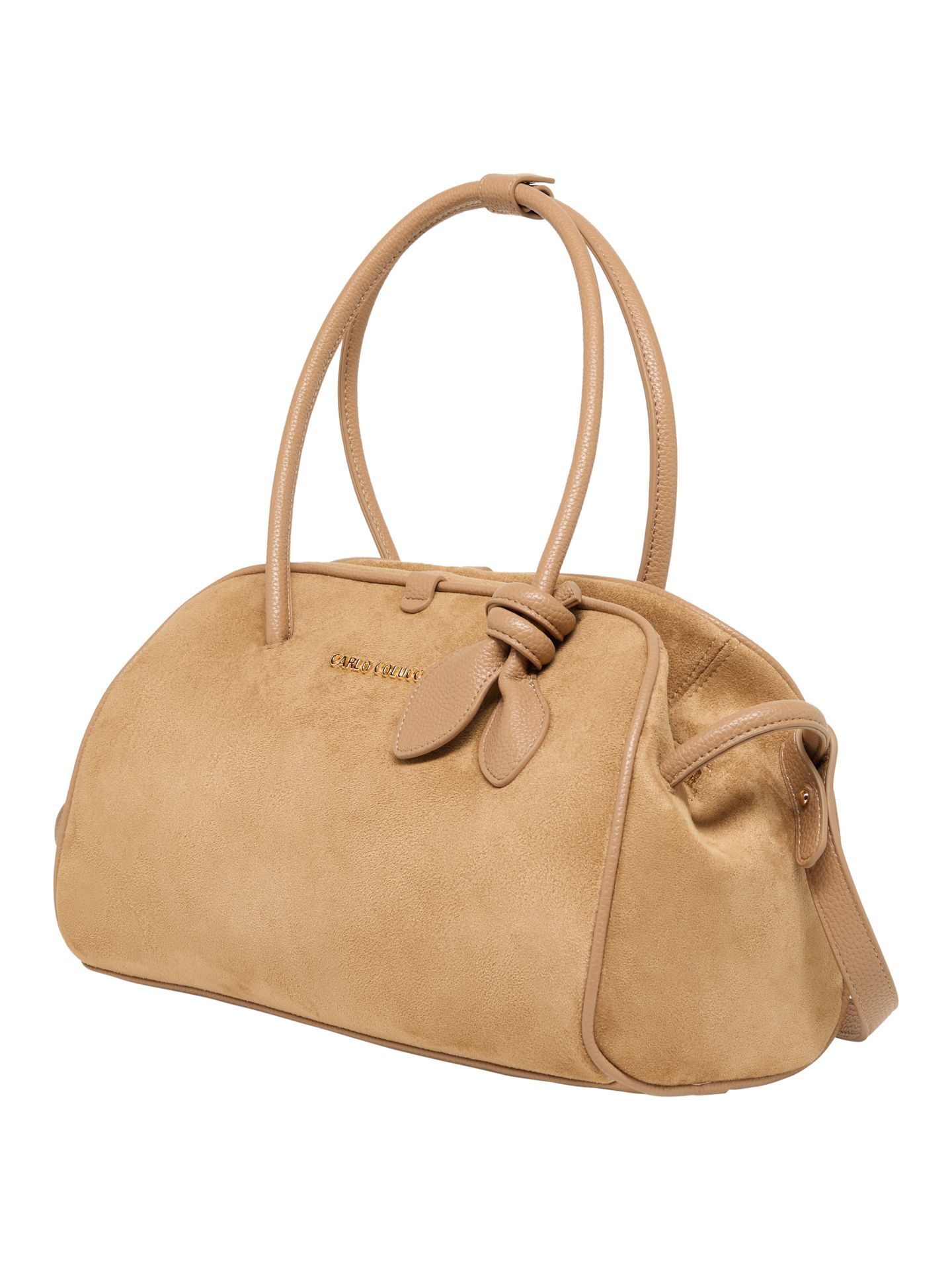  Damen Suede-Optik Bowling Tasche