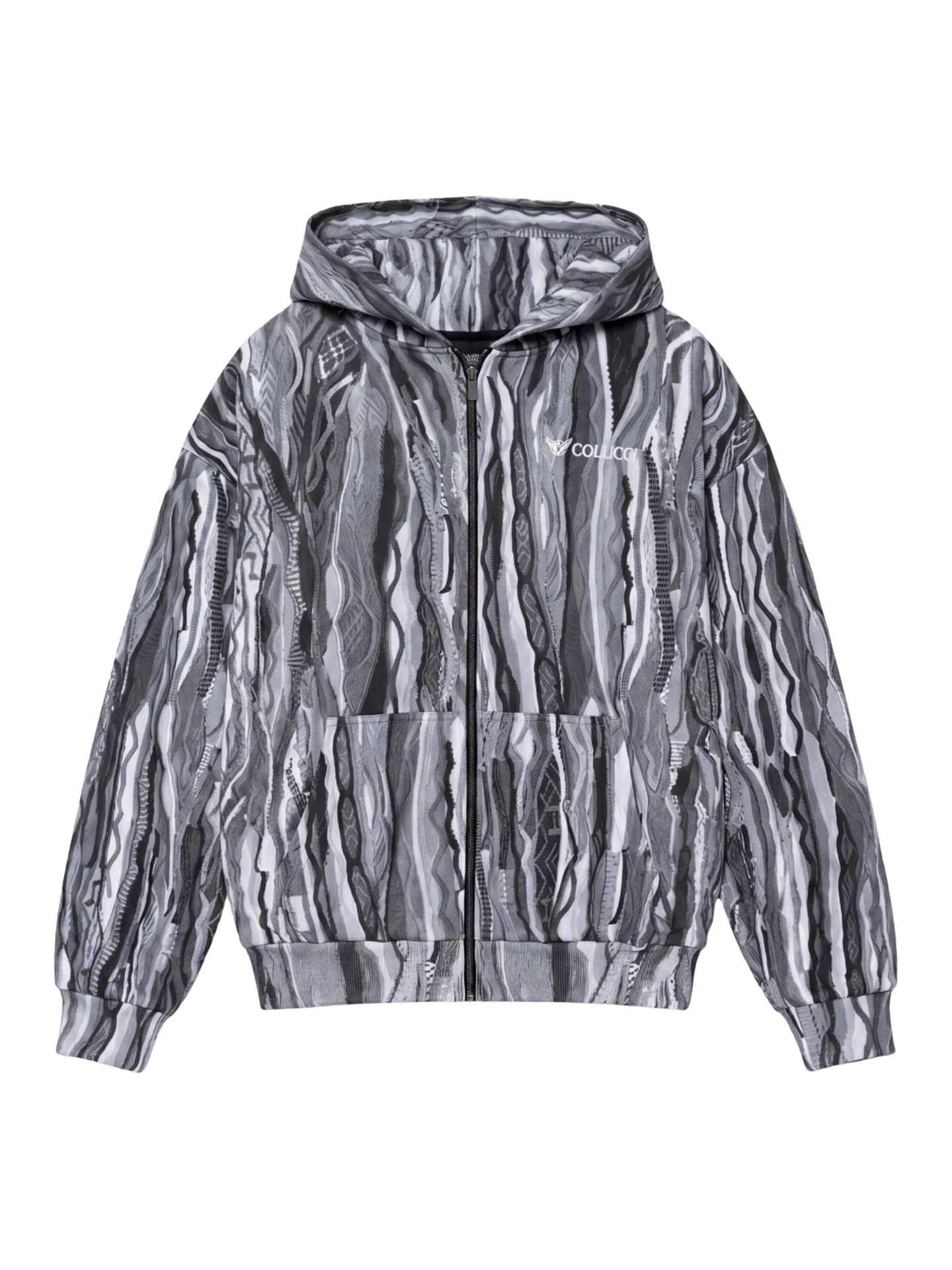 Carlo Colucci Alloverprint Sweatjacke - S Black