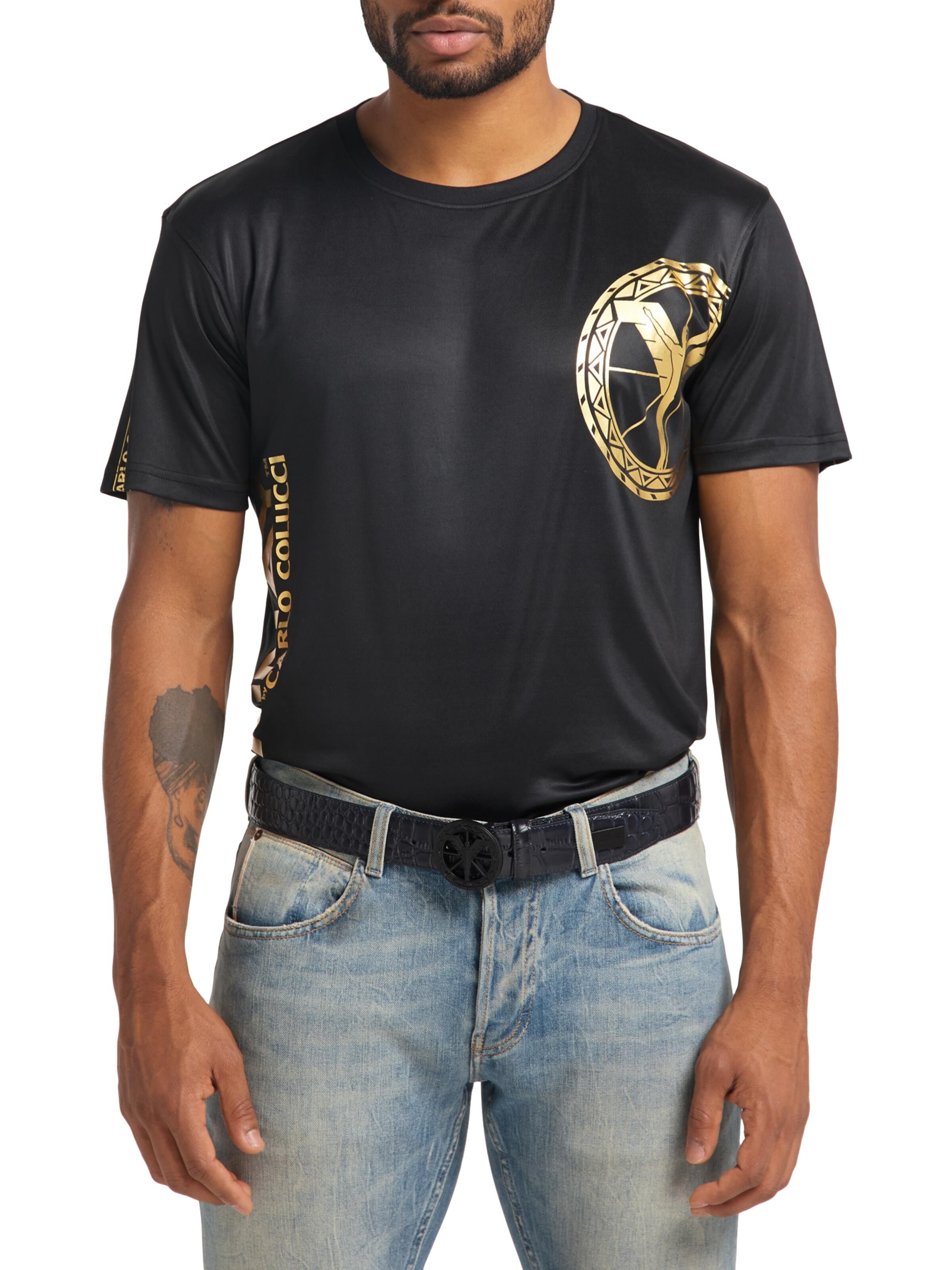  Unisex belt with reptile embossing