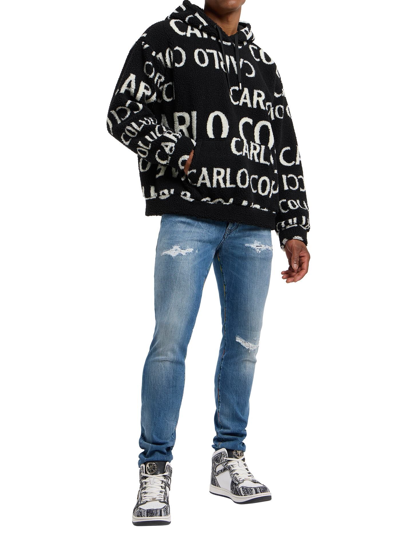 Hoodie in Teddyfell-Optik