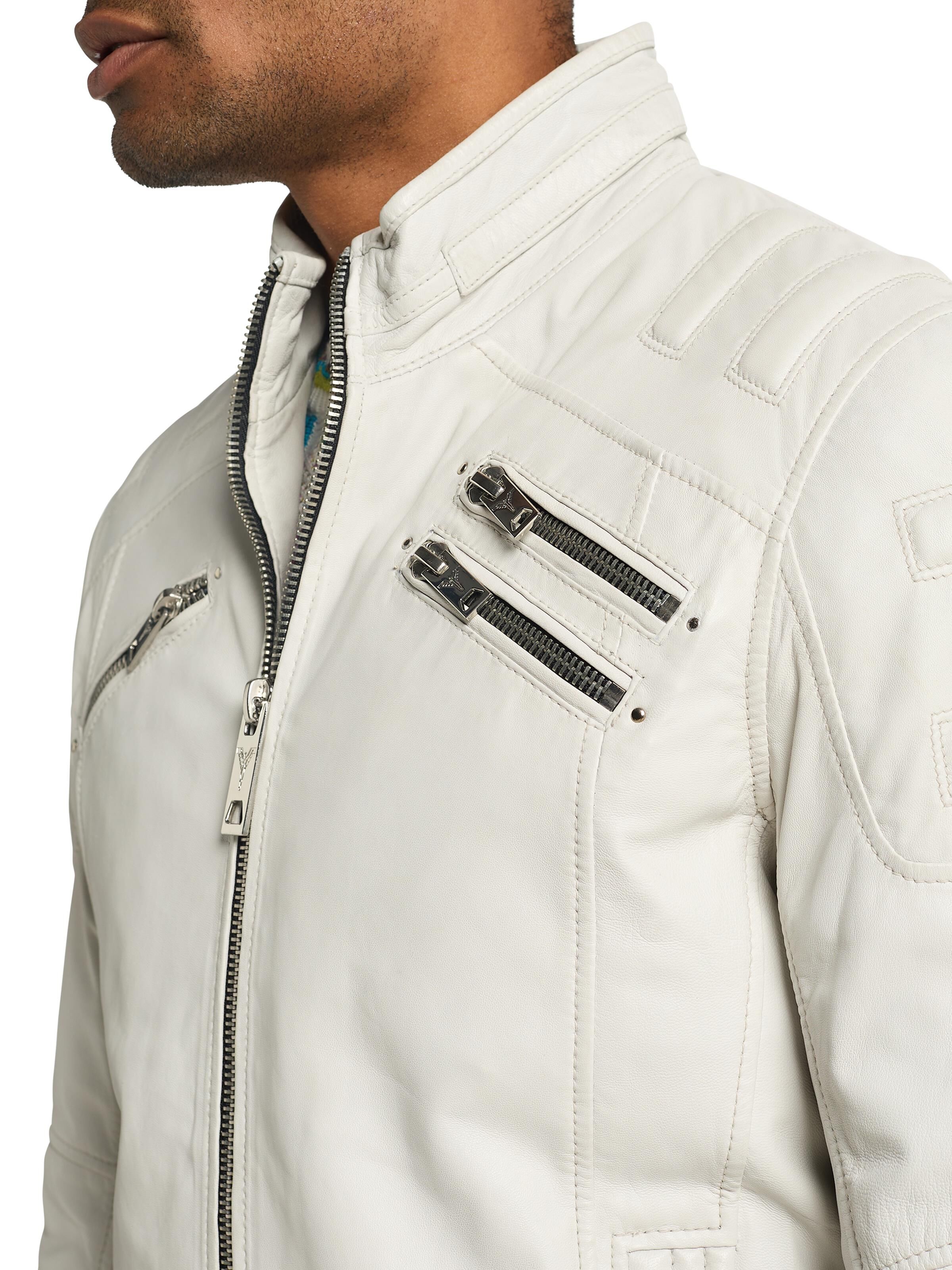 Lederjacke im Bikerstil