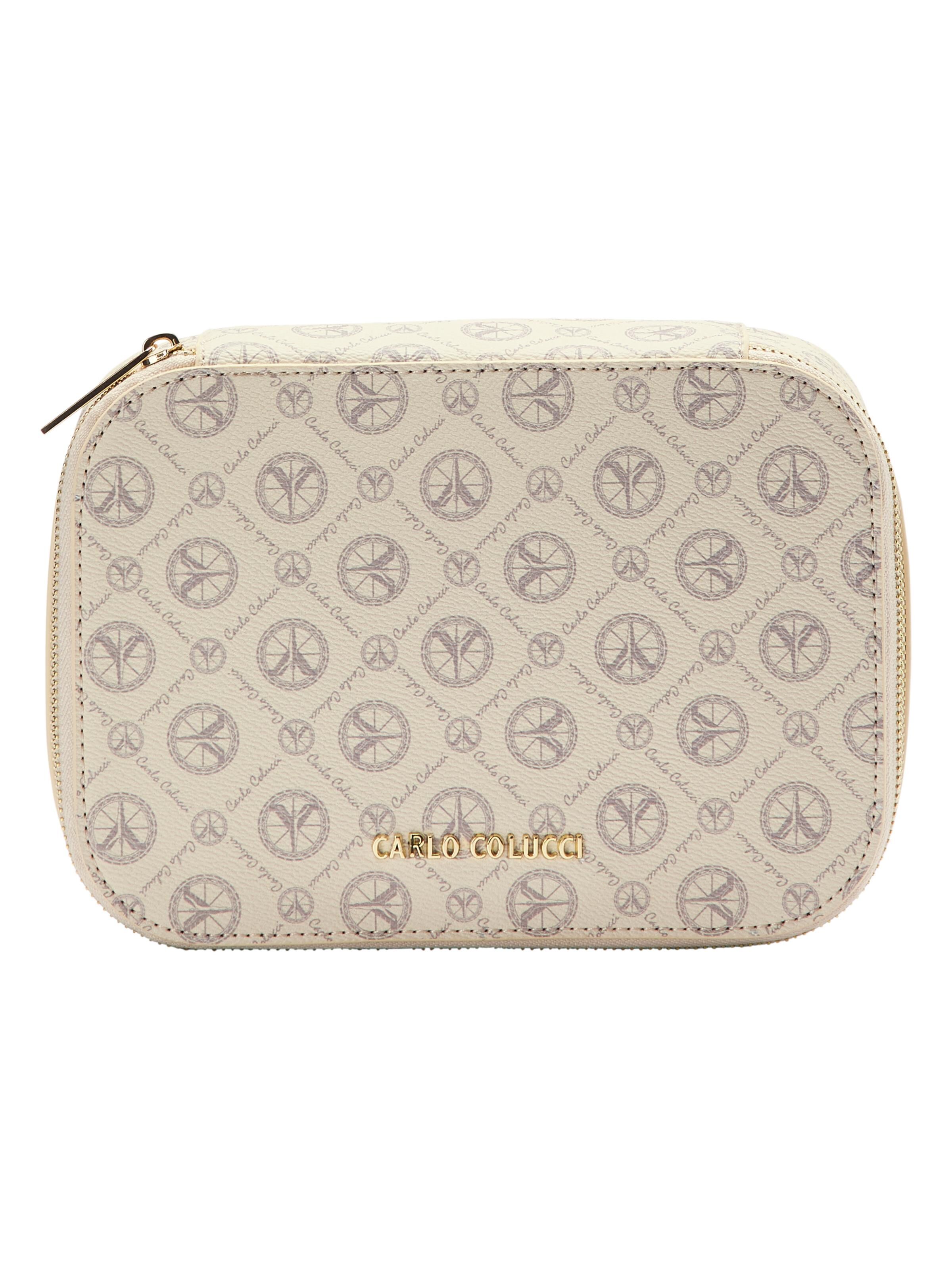 Carlo Colucci Flache Kosmetiktasche - Creme