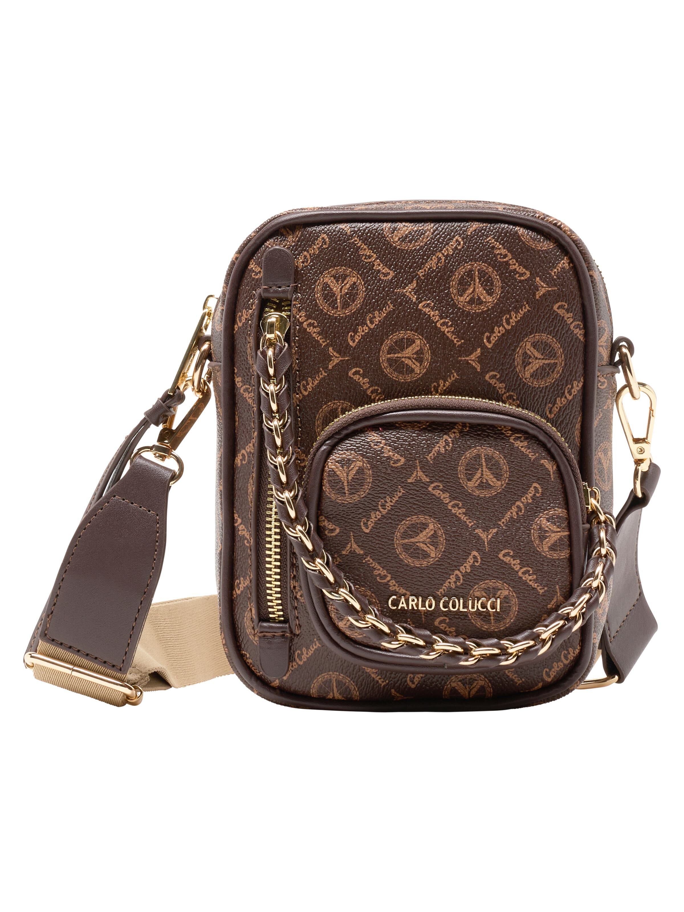 Carlo Colucci Tasche mit Logoprint - Braun