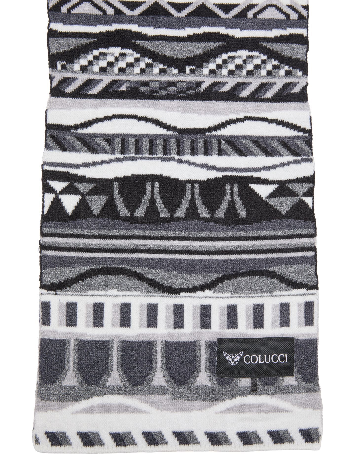 Carlo Colucci Flat Knit Scarf - Black OS