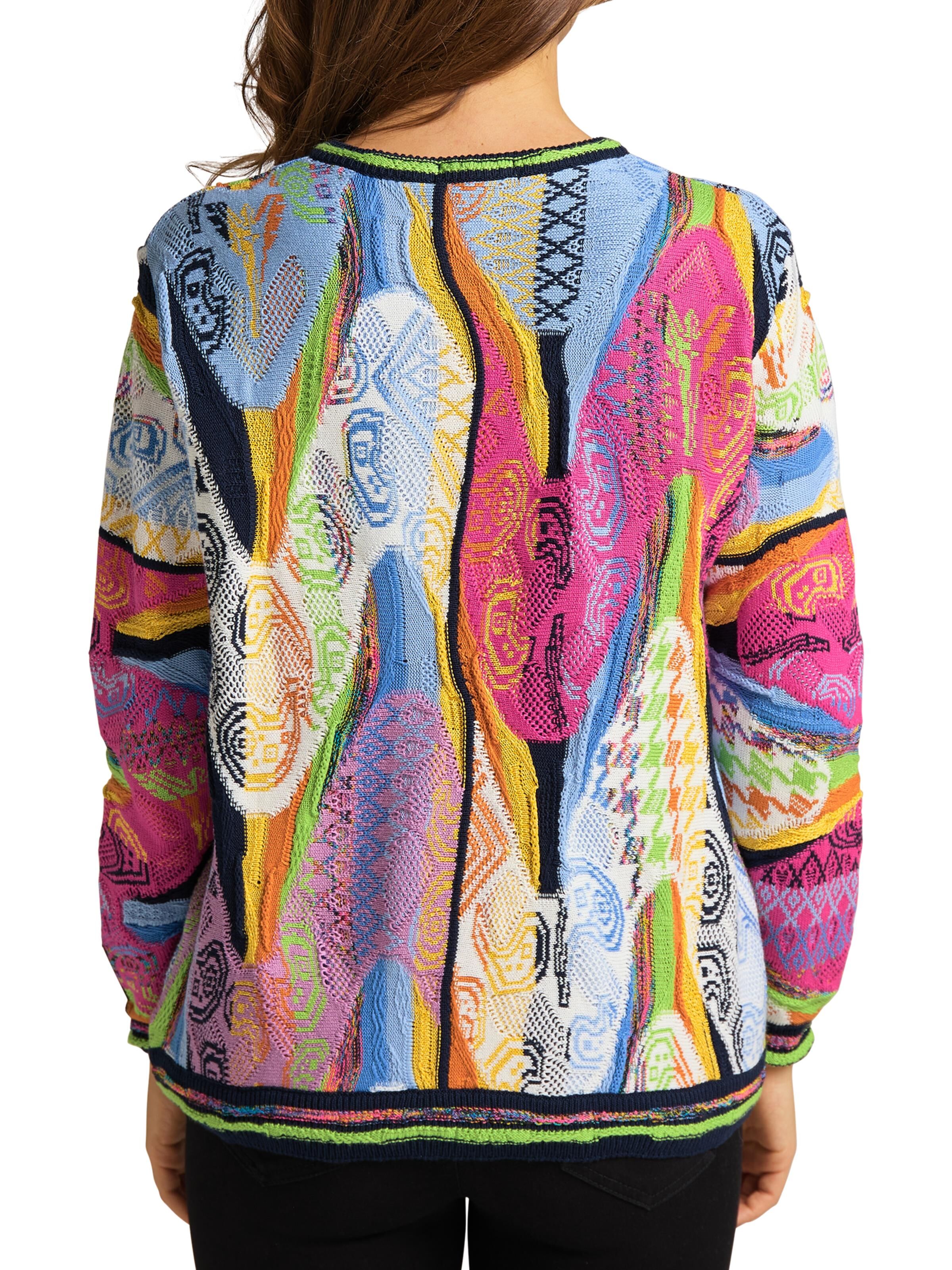 Jacquard Pullover mit V-Ausschnitt