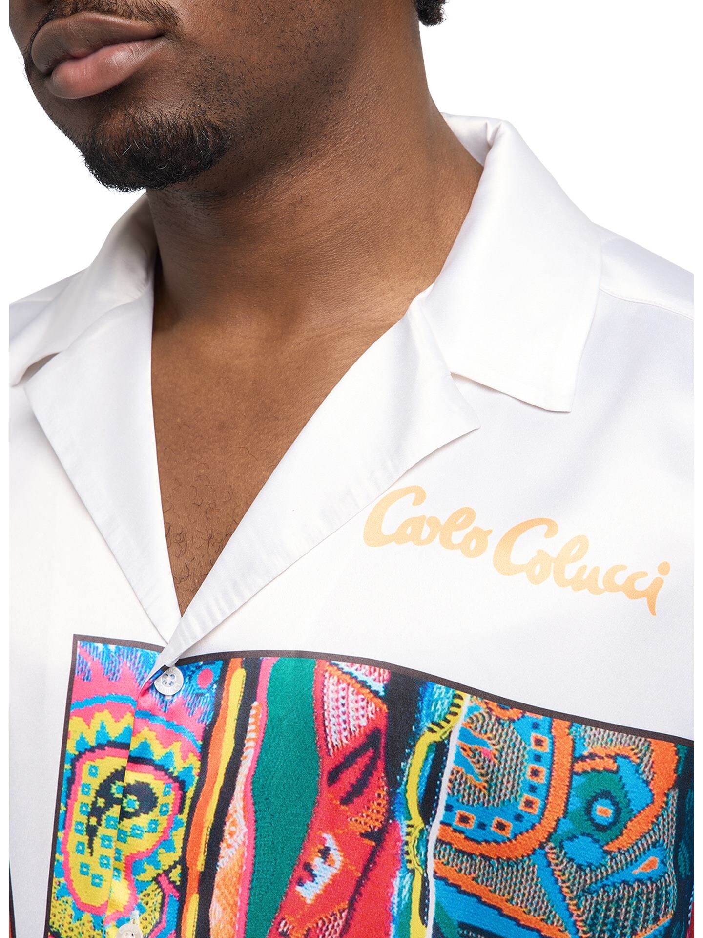 Oversize shirt -Milano 1978- | White / Multicolor | S | CC-C4741-591-S