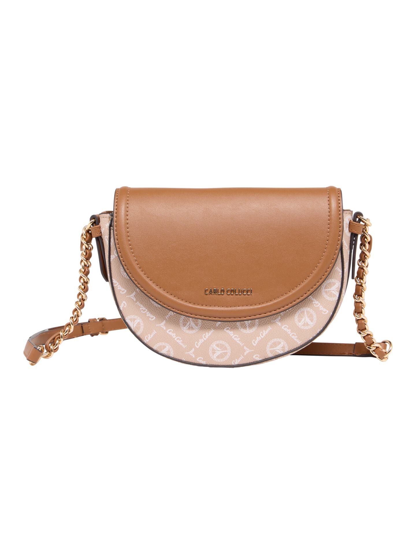 Carlo Colucci Handtasche mit Logoprint - Beige
