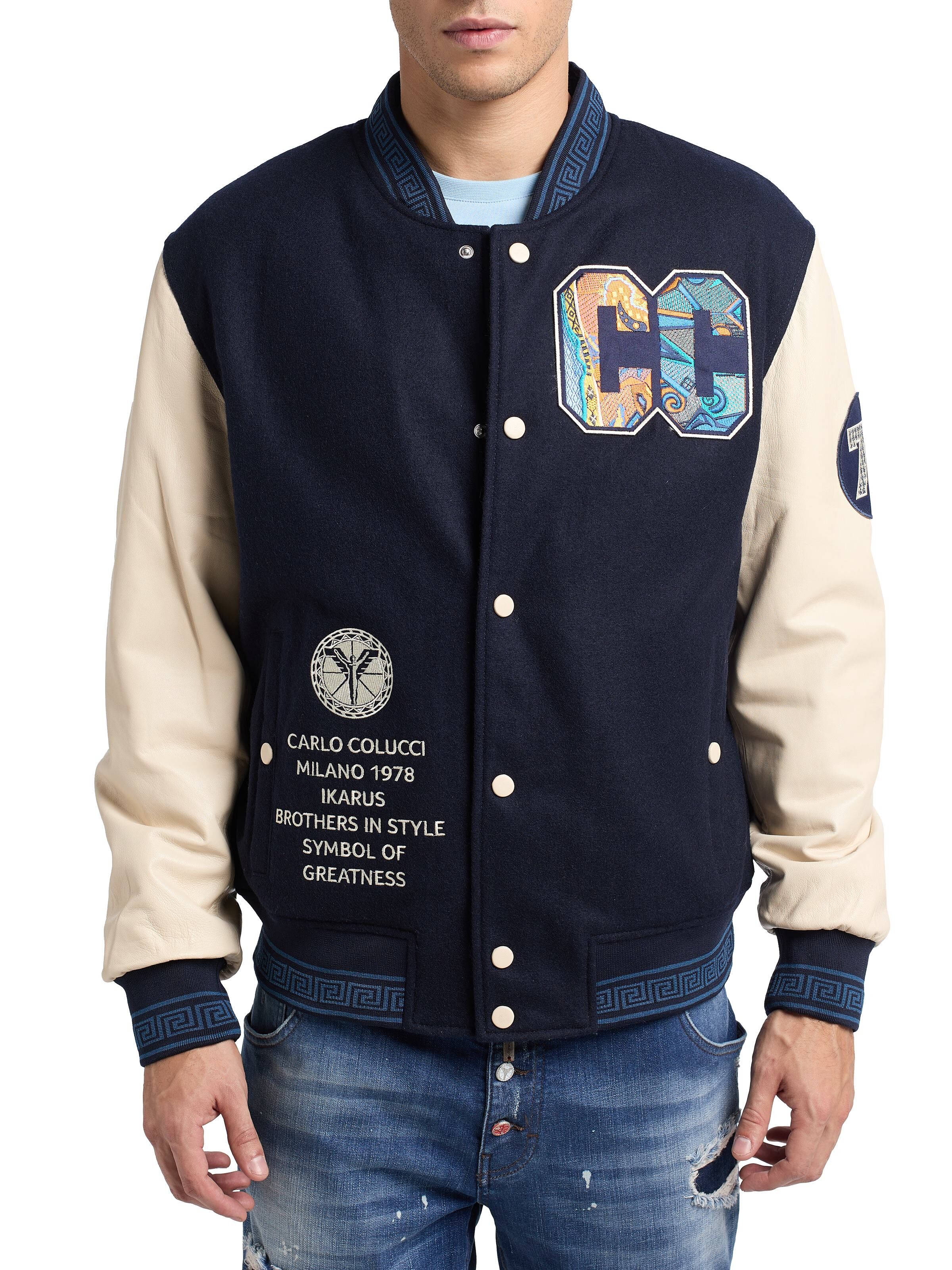 College leather-/wool blouson