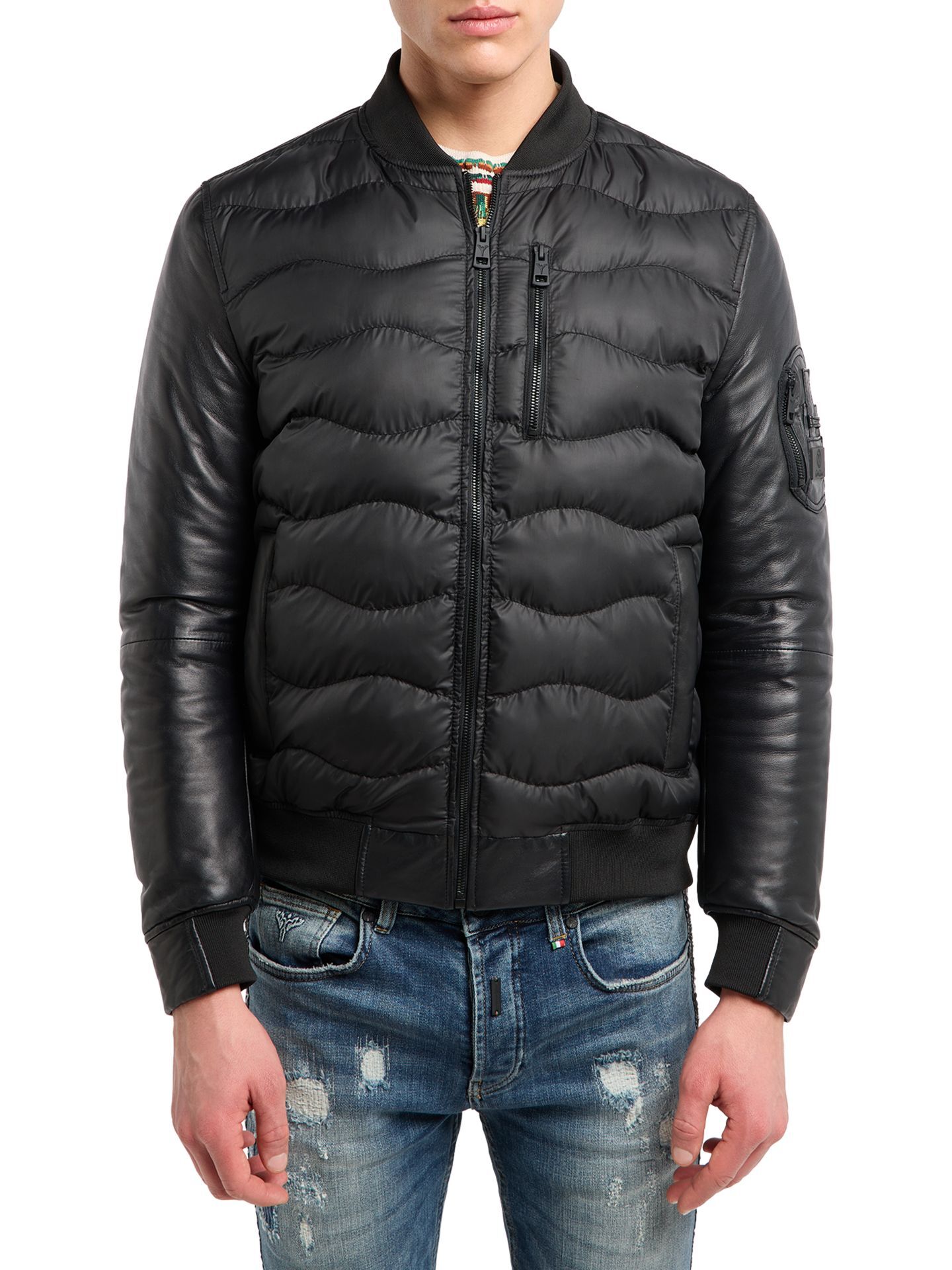   Men's nylon leather jacket