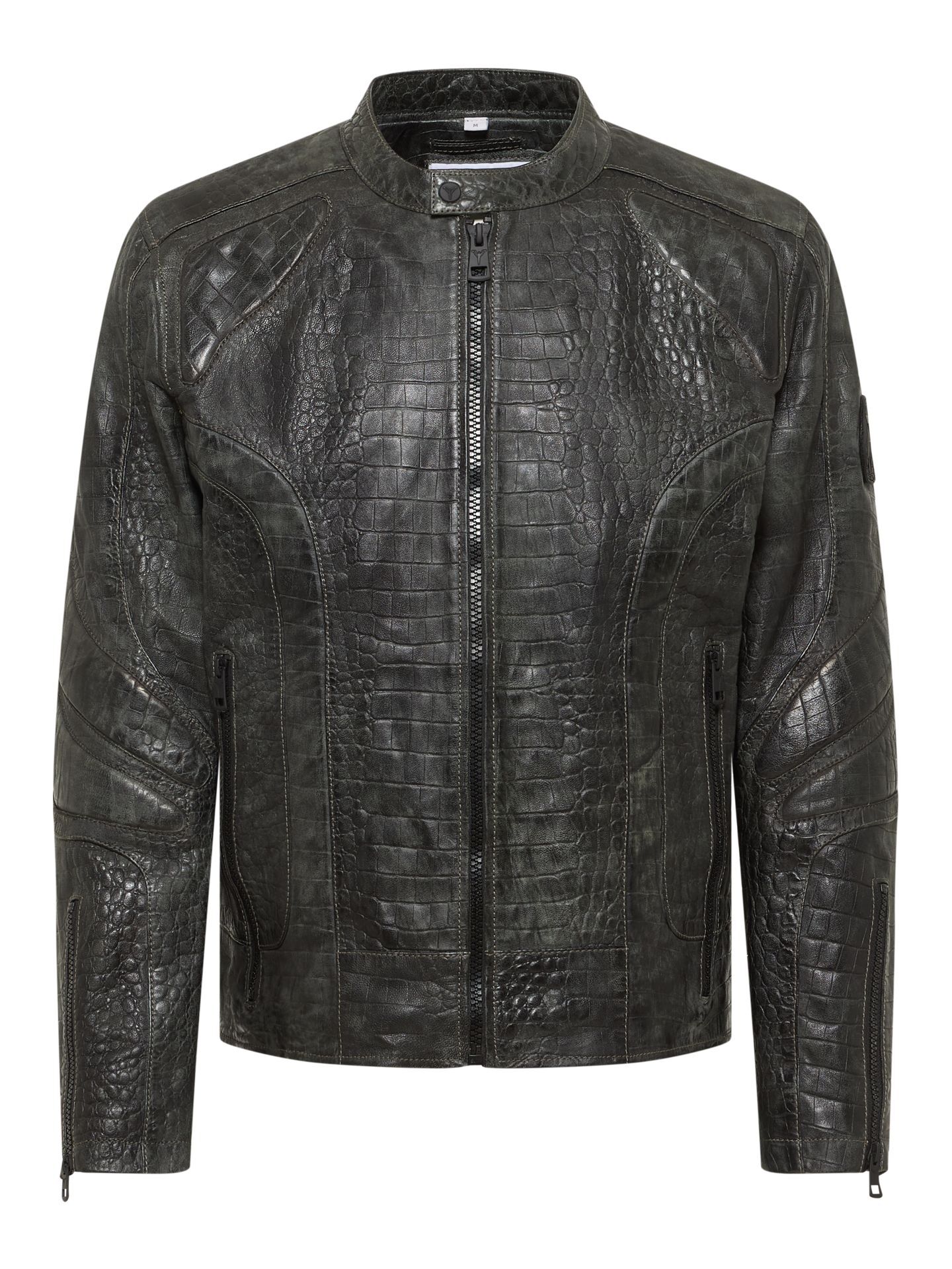 Lederjacke in Krokooptik