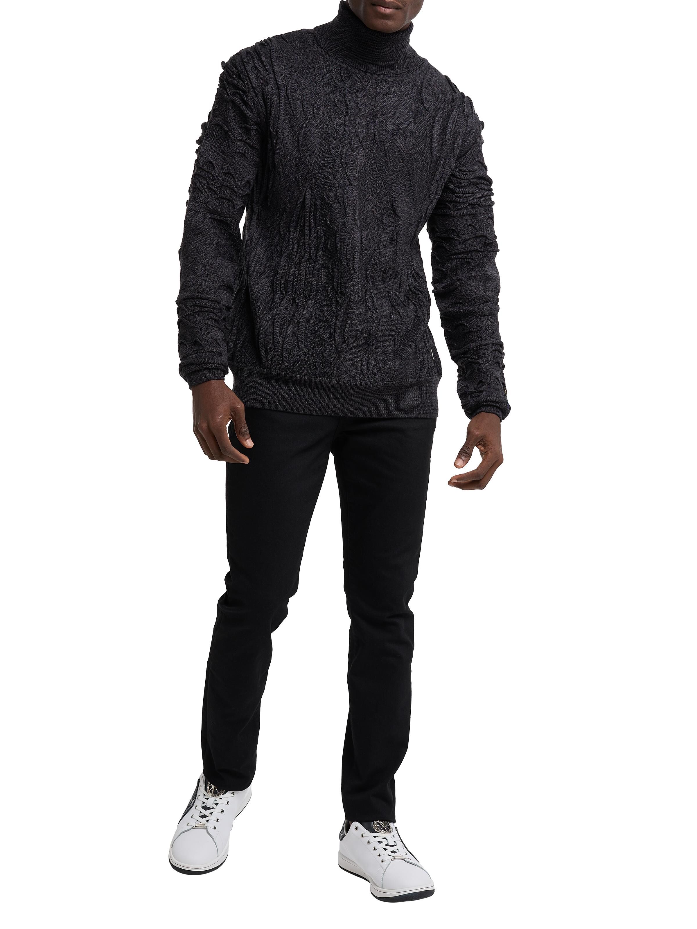 Unifarbener Rollkragen Pullover