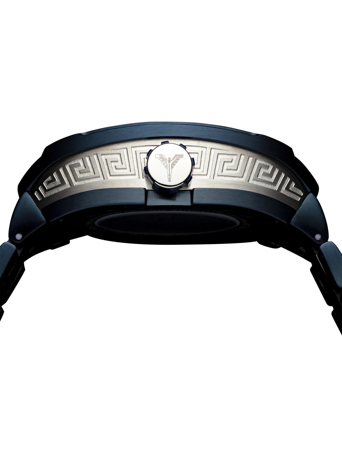 Stainless steel watch with folding clasp Blue CC-101-2-101