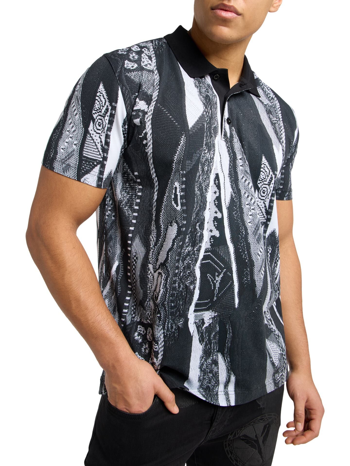 Poloshirt mit Knitprint