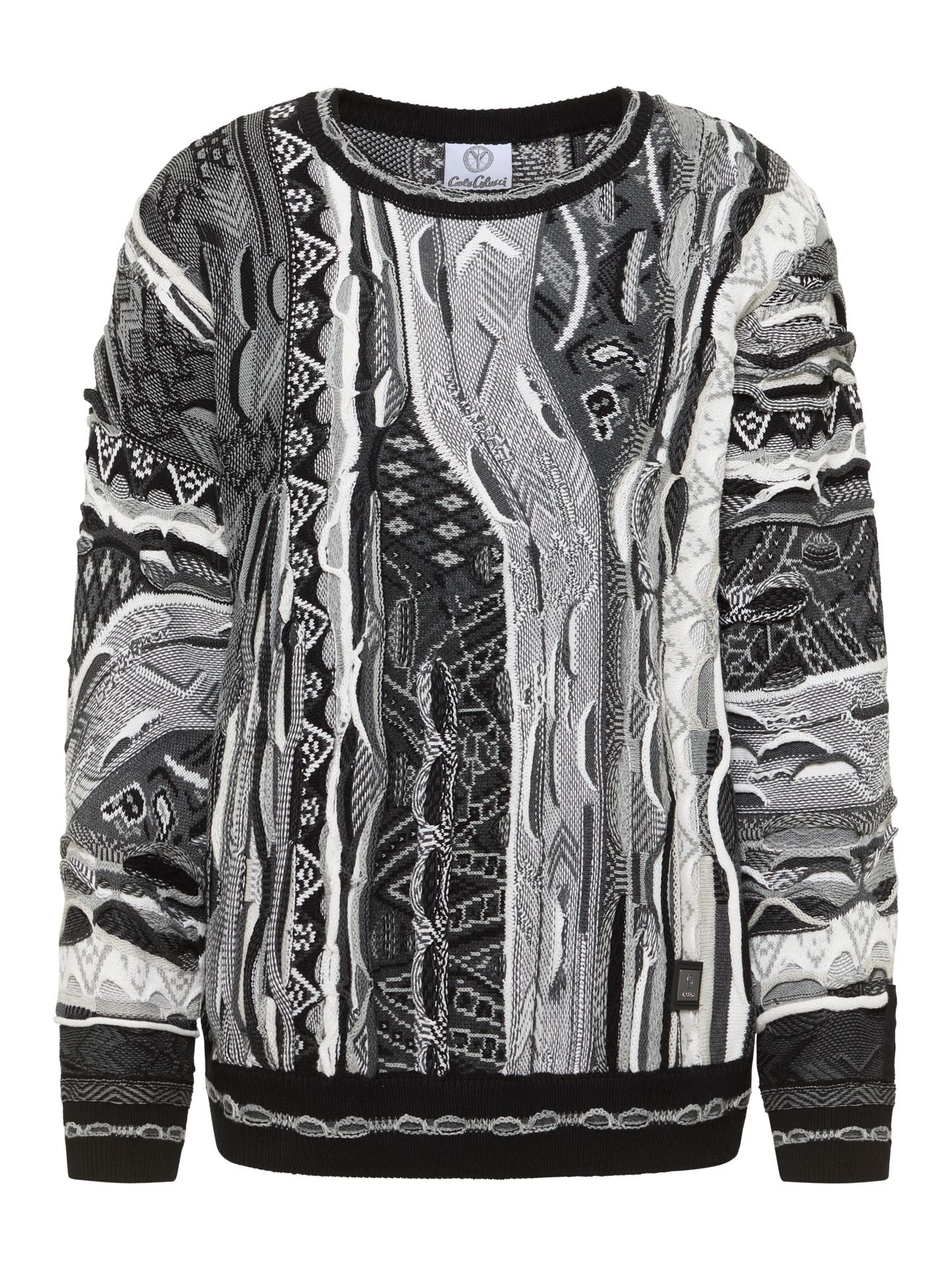 Men's jacquard sweater | Black / White | XL | DAH-C9705-201-XL