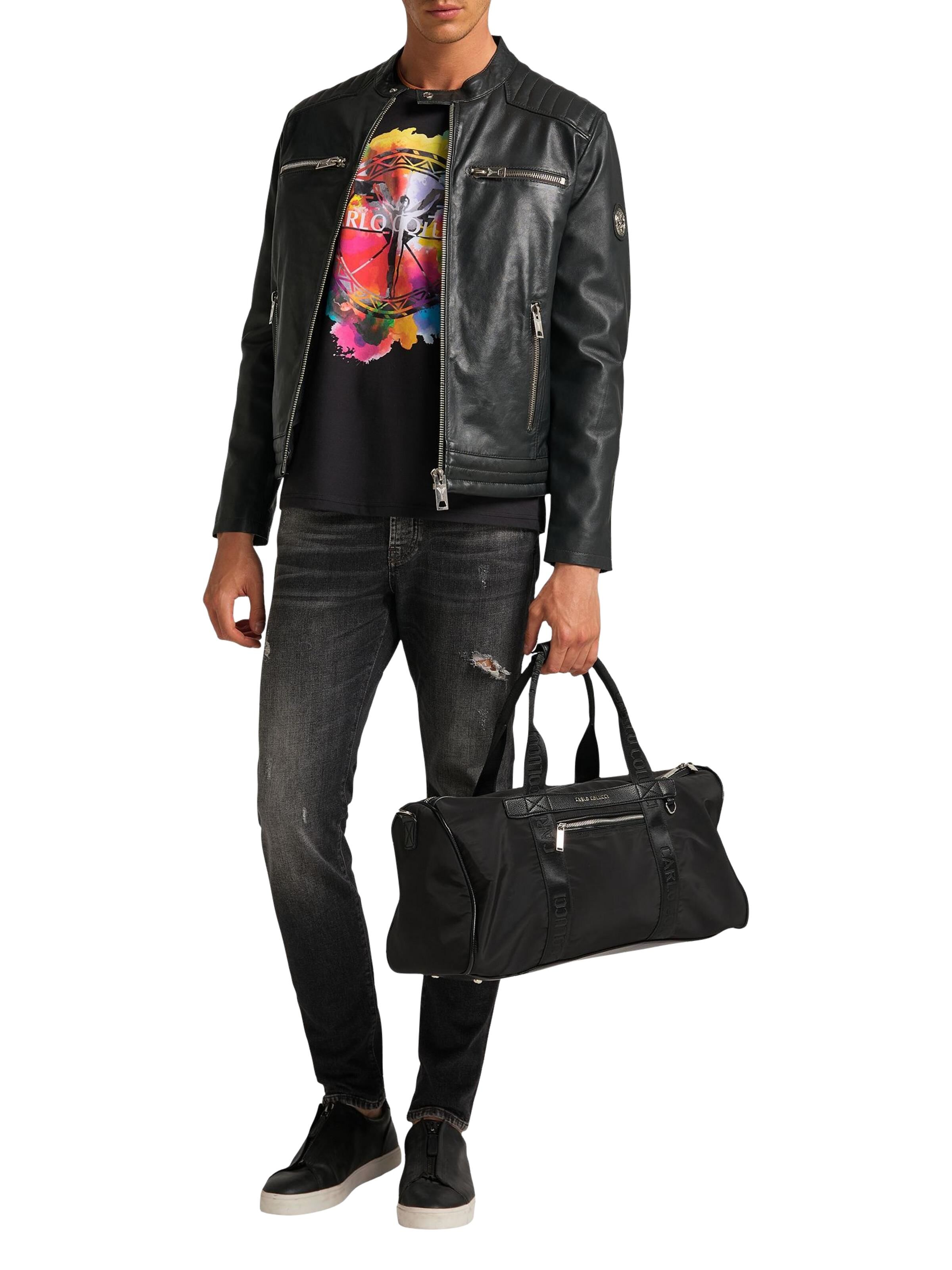Herren Biker Lederjacke