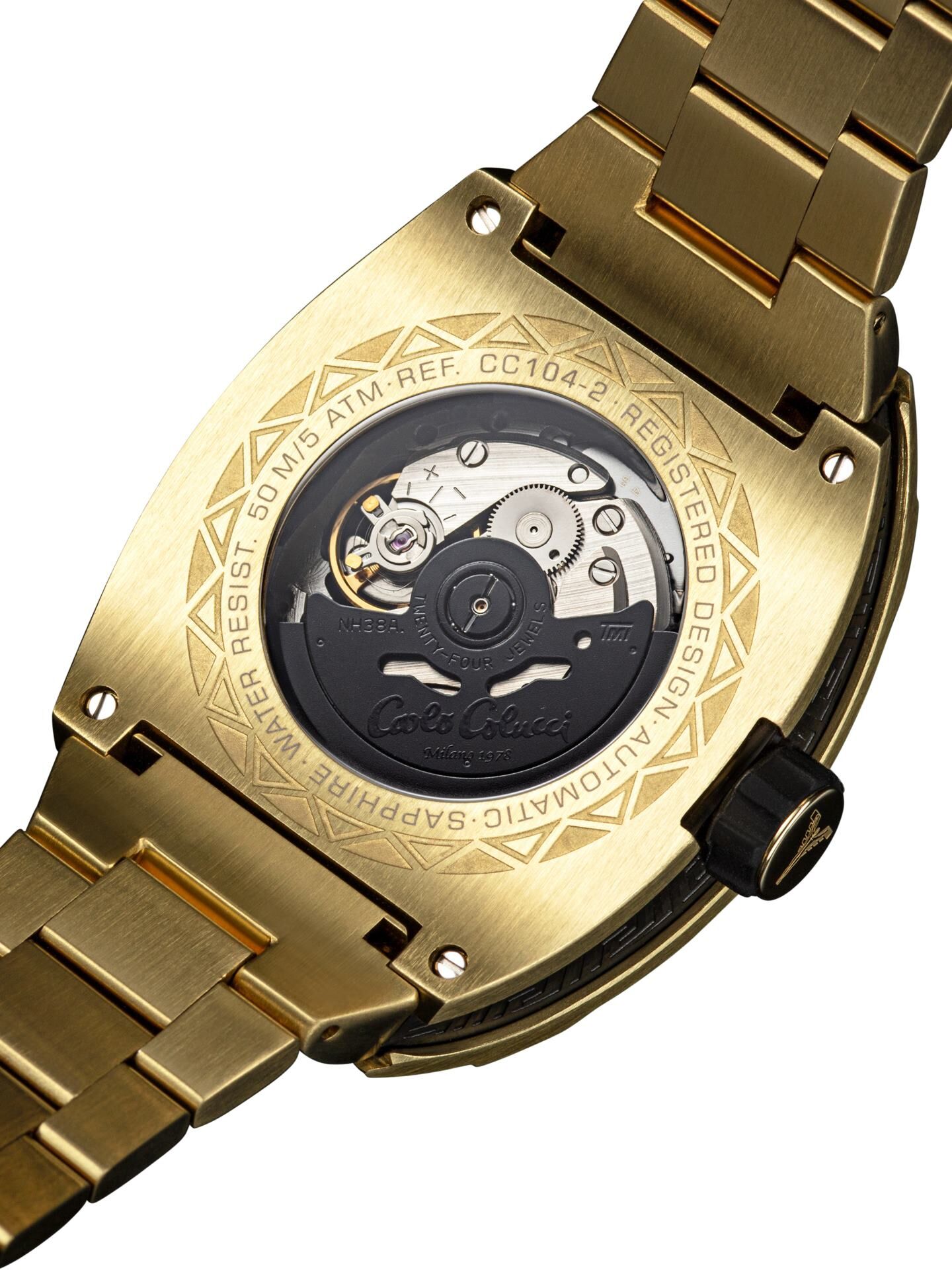 洋楽 Romello Stainless steel watch with folding clasp | Gold | CC-104-2-72
