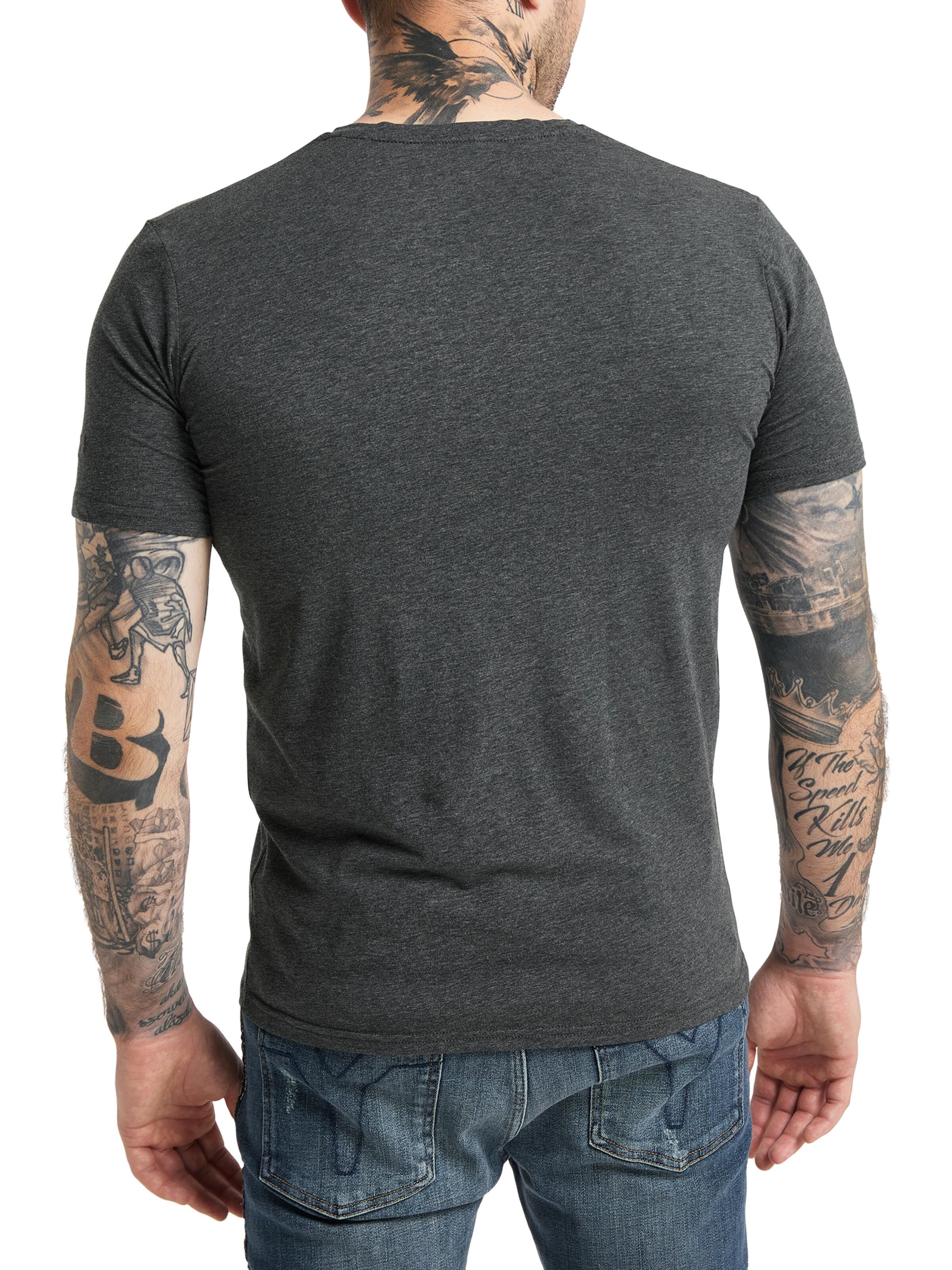 V-neck T-Shirt mit aufwendiger Stickerei