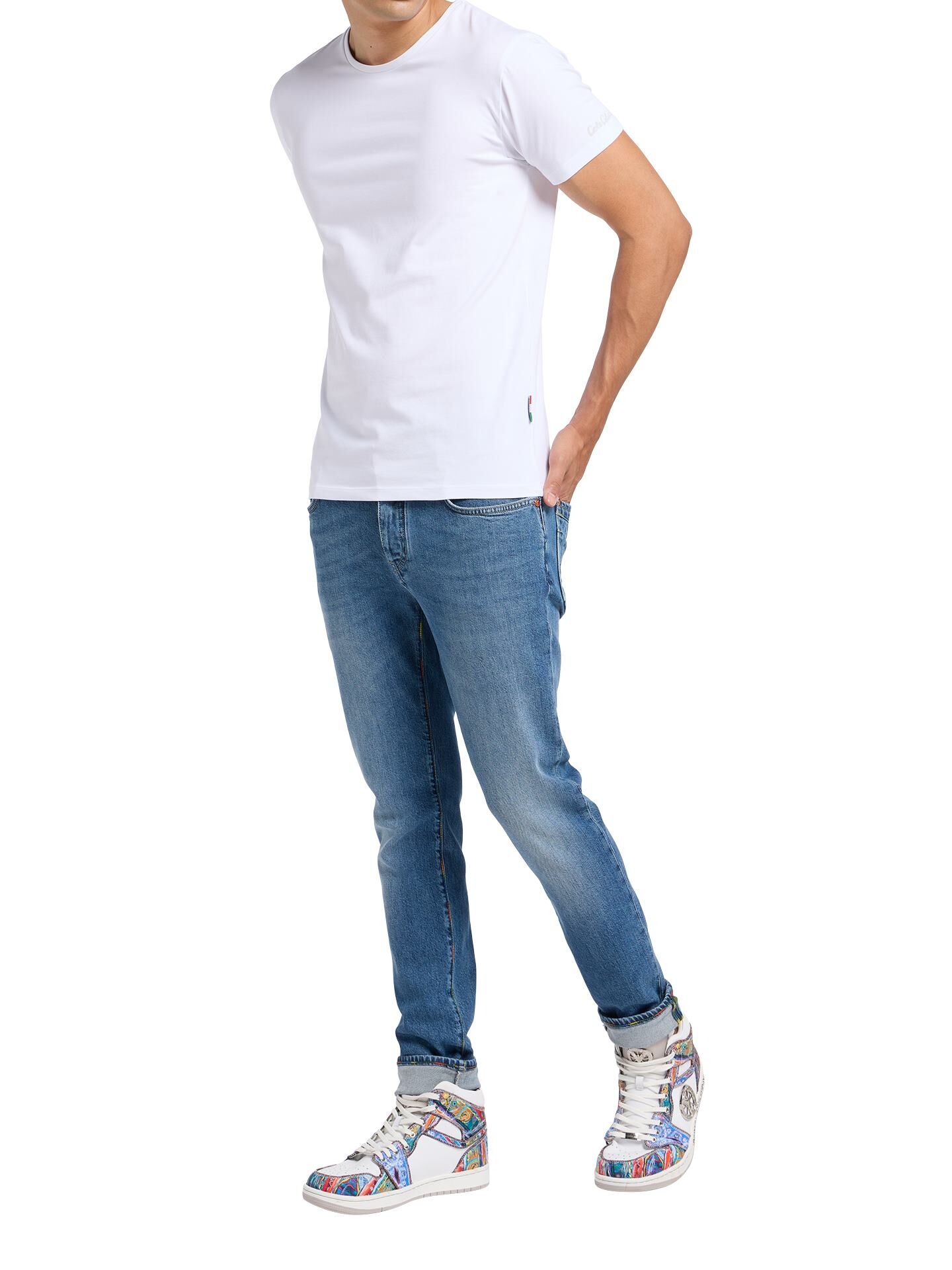 Rundhals T-Shirt, 2er Pack