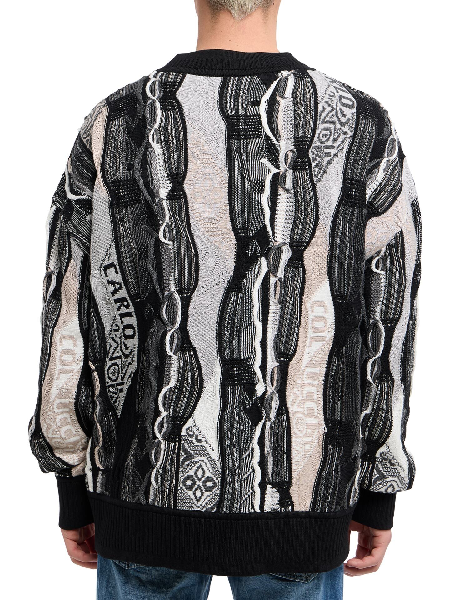 Oversize knit cardigan - 3D Knit | Black | M | CC-C11718-201-M