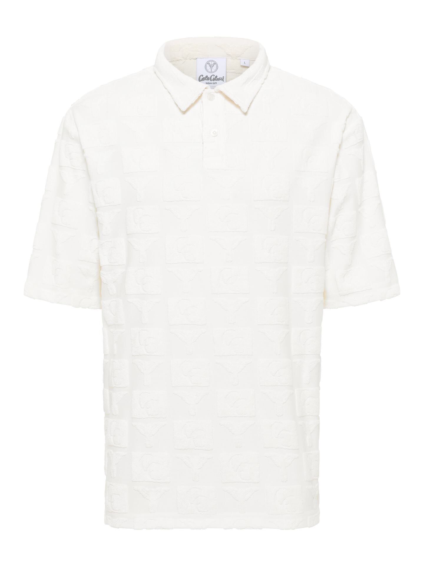 Oversize Poloshirt mit Frotteeinsätzen