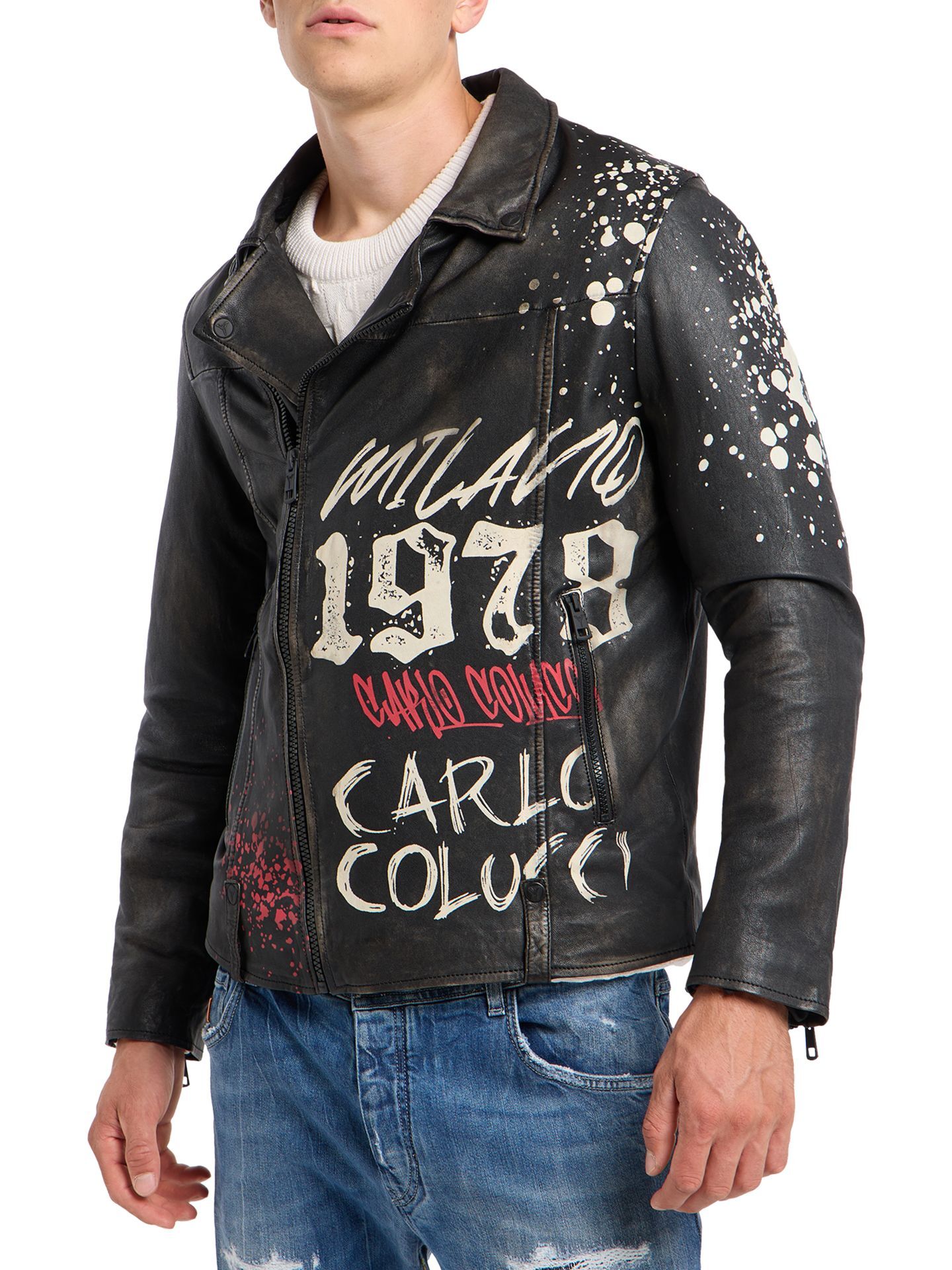 Airbrush leather jacket