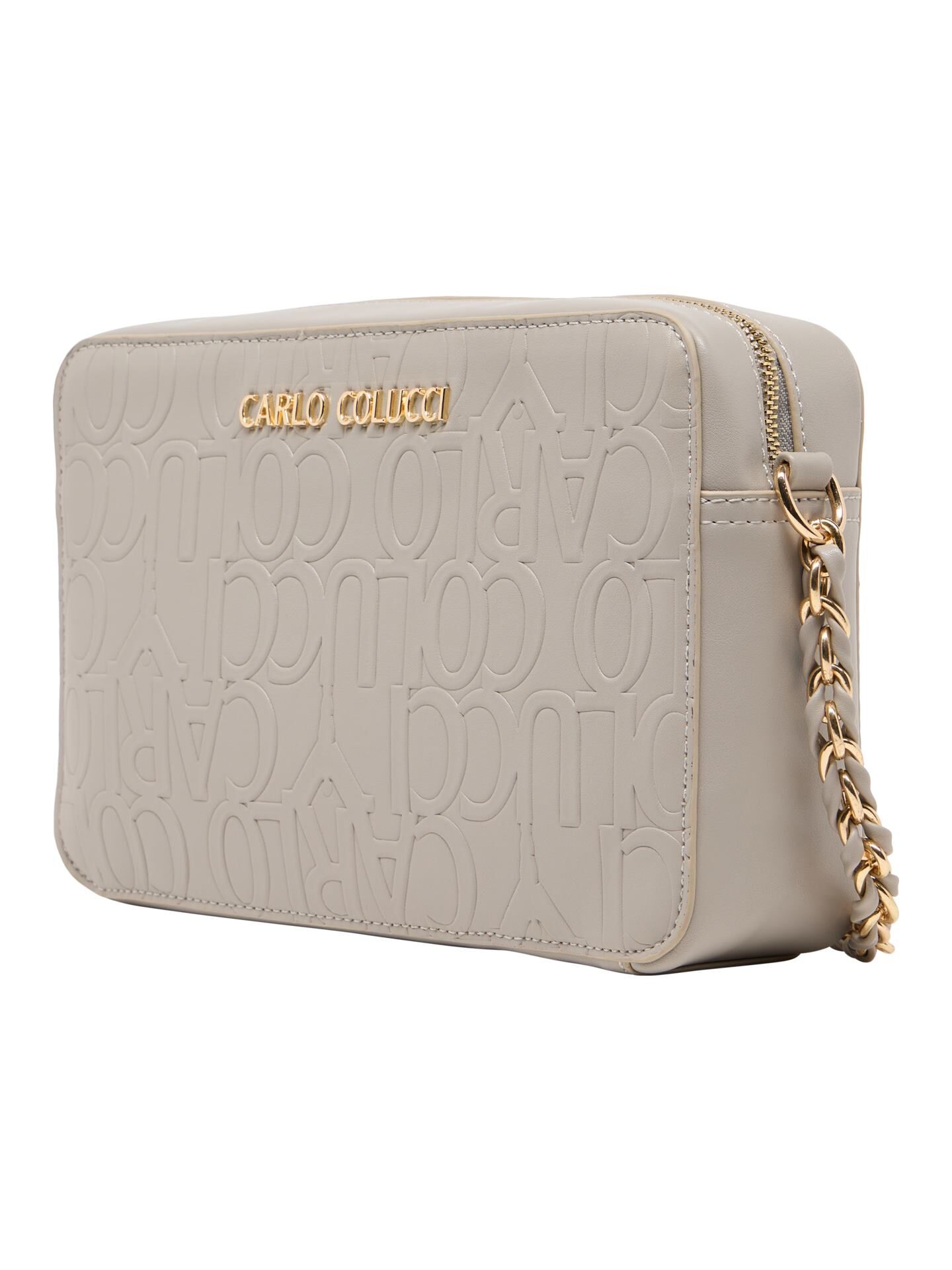 Camera bag with embossed logo