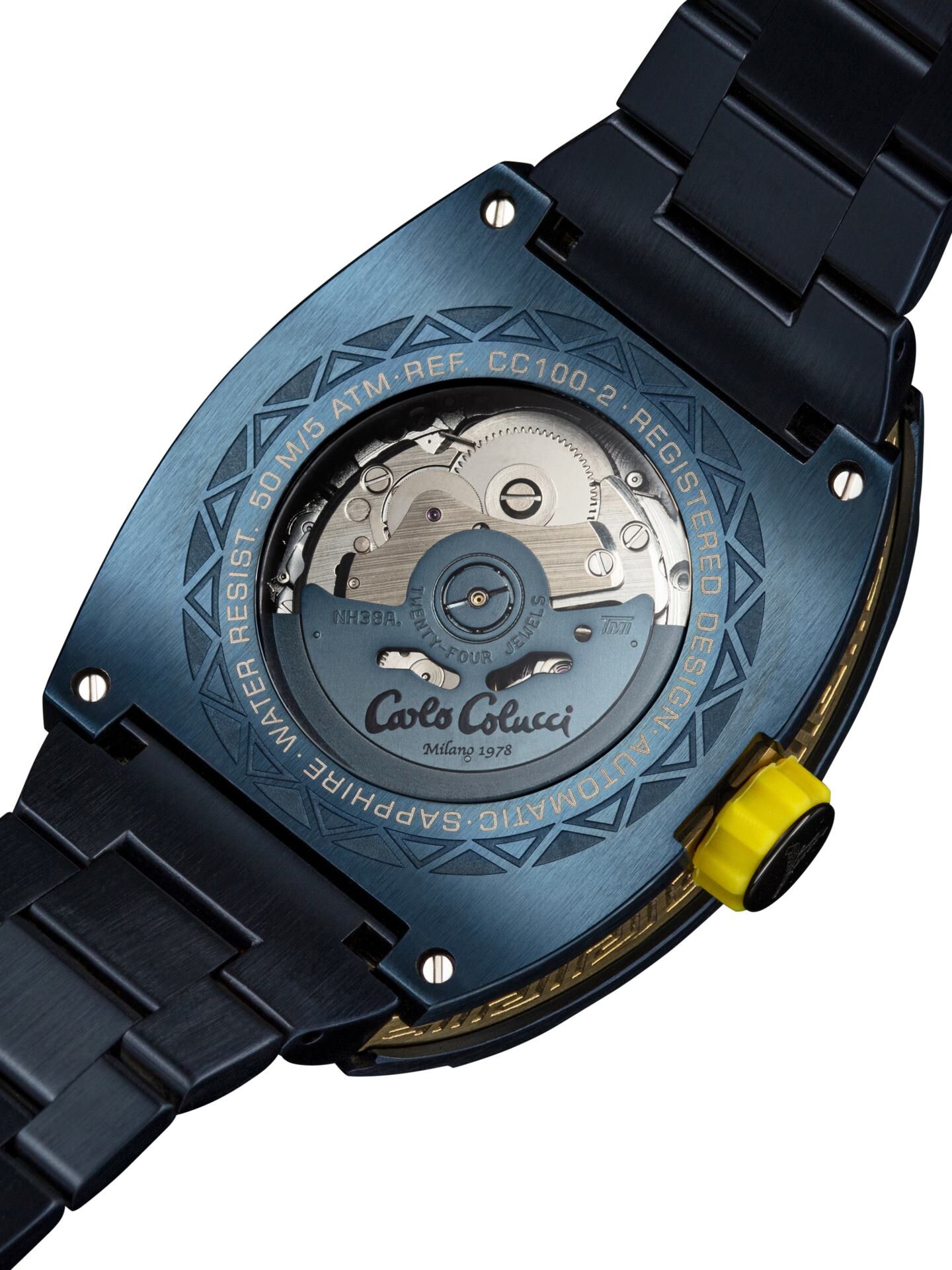 Stainless steel watch with folding clasp | Blue | CC-100-2-101