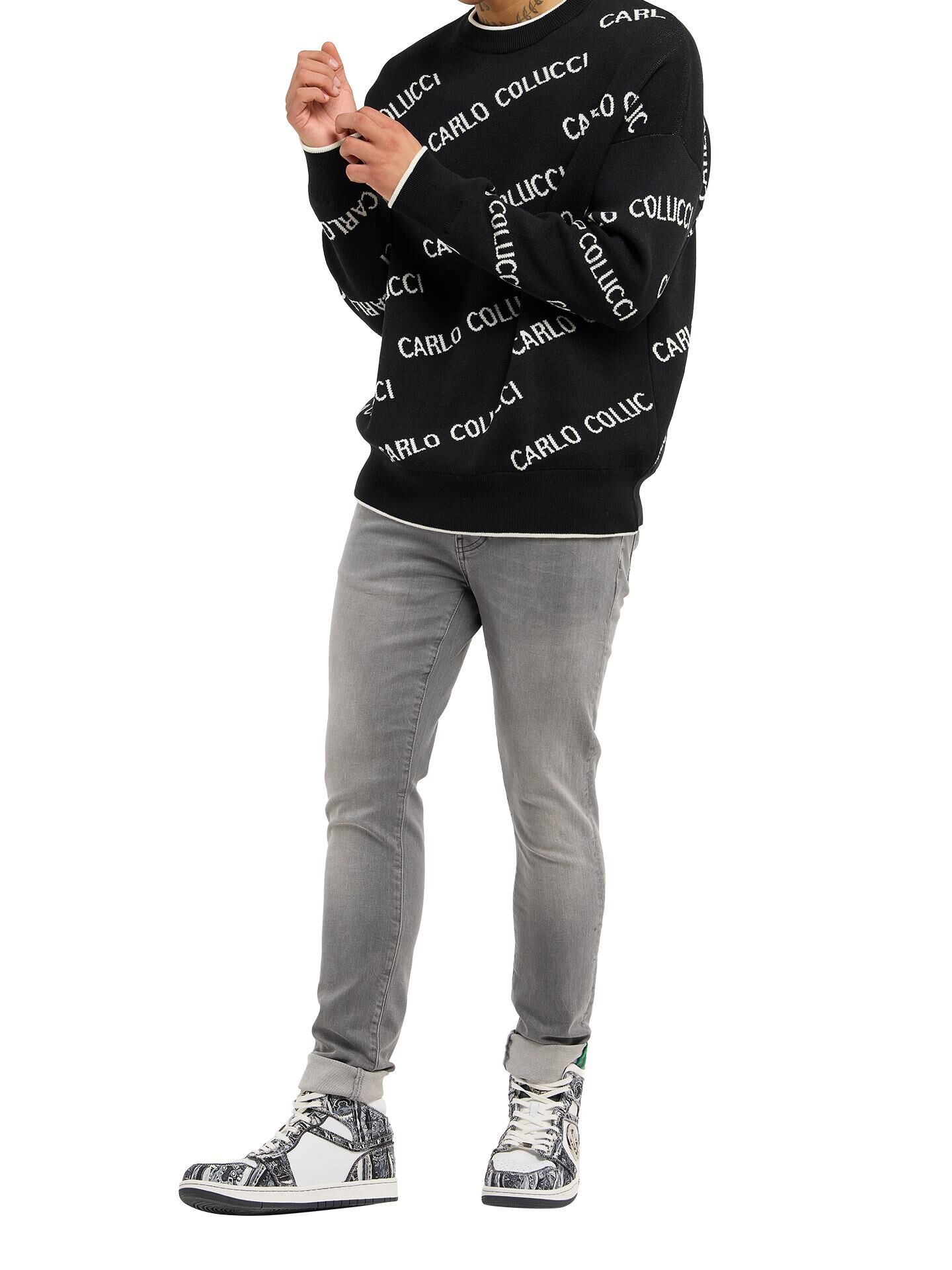 Oversize knit sweater | Black | L | CC-C6617-203-L