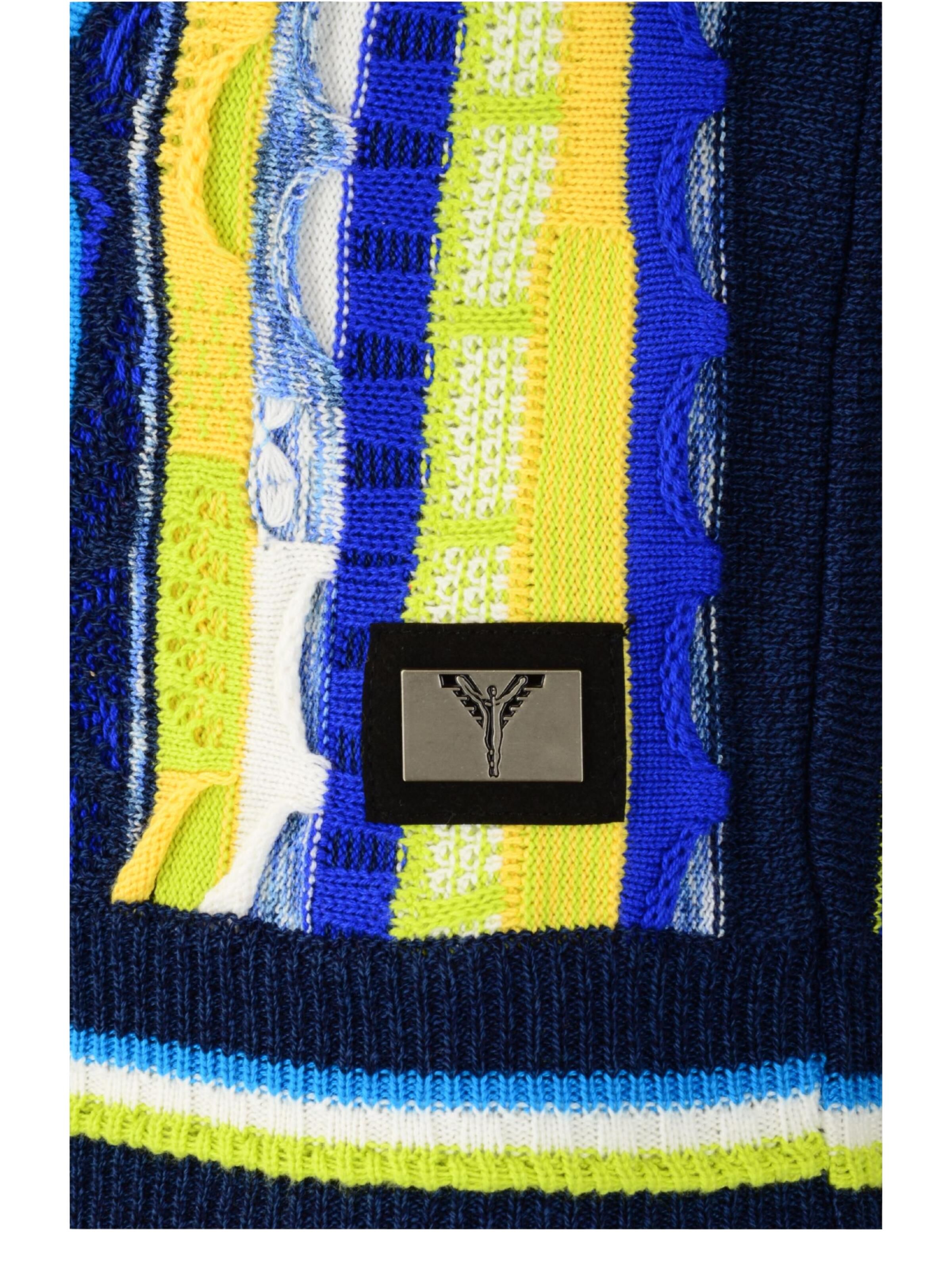 Allover boy cardigan with stand-up collar