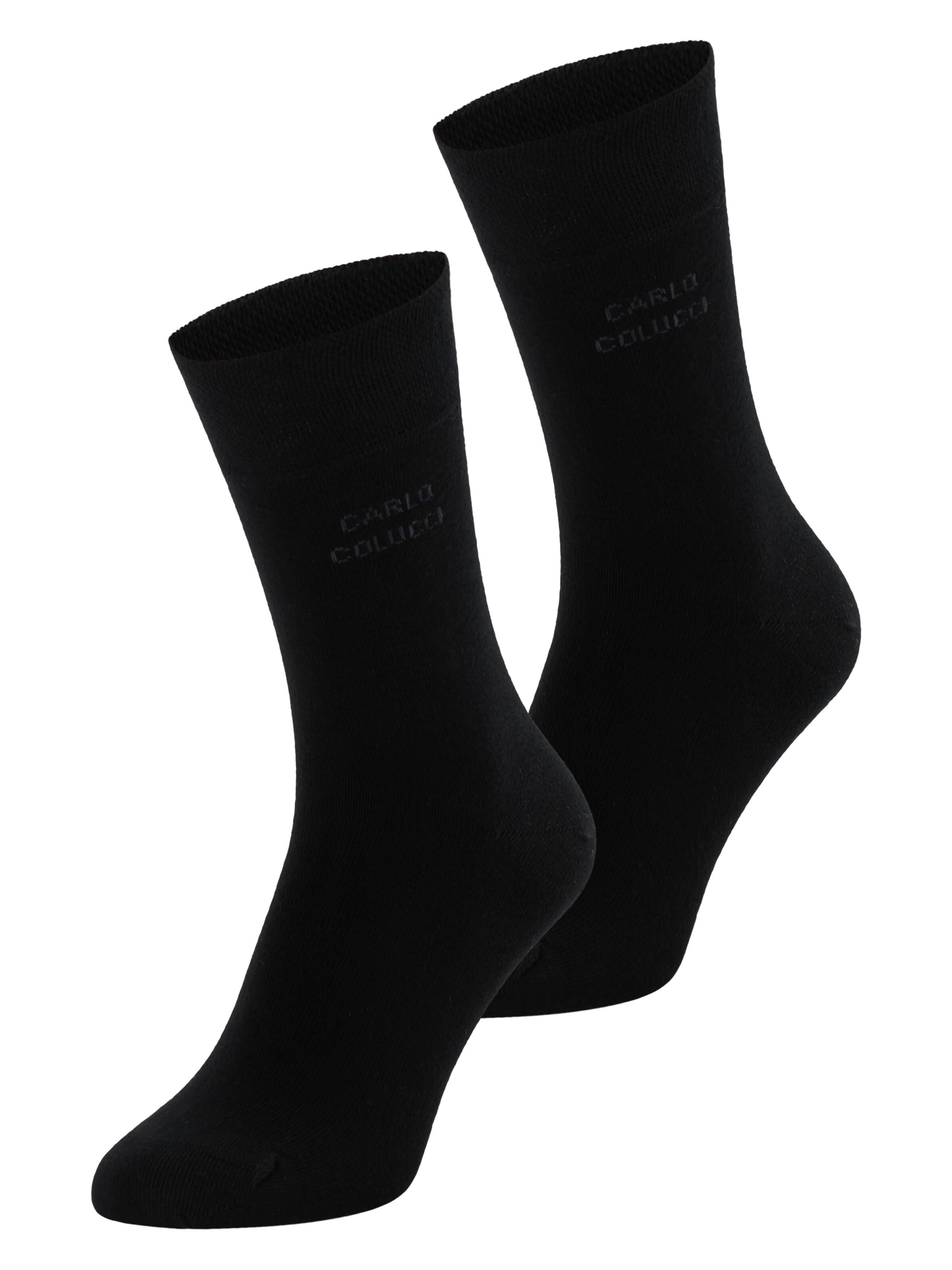 Carlo Colucci Hochwertige Baumwollsocke NAPOLI 2er Pack - Schwarz 43-46