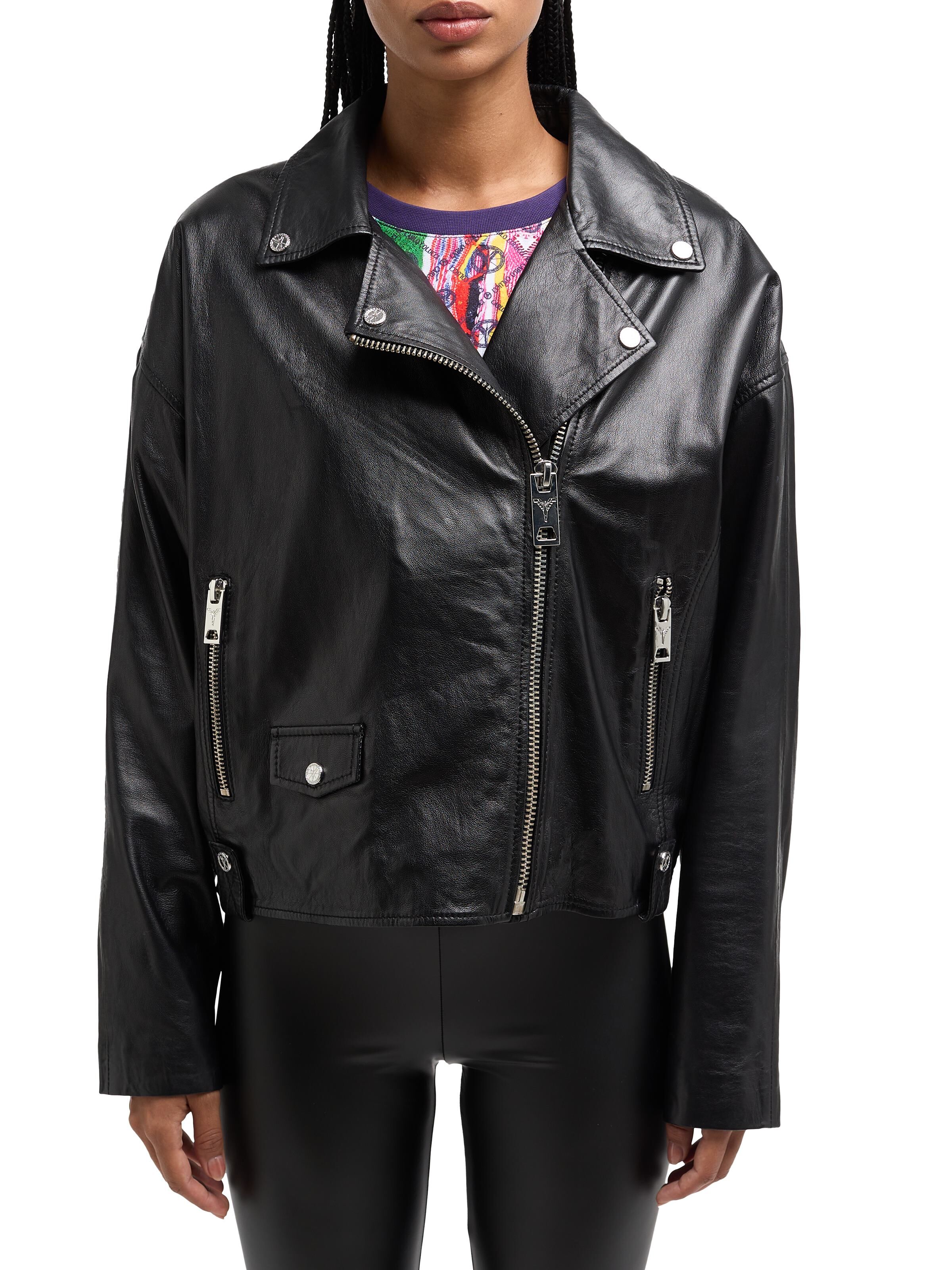 Oversize biker leather jackets