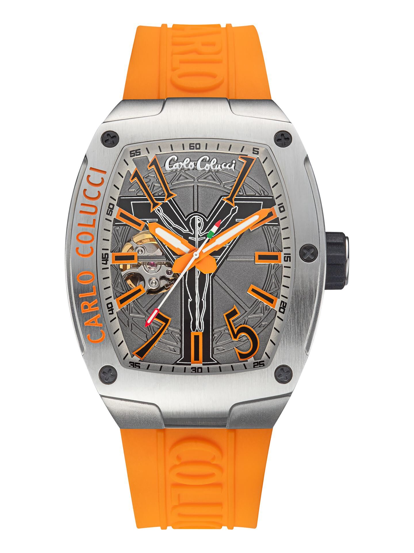  Stainless steel watch with silicone strap