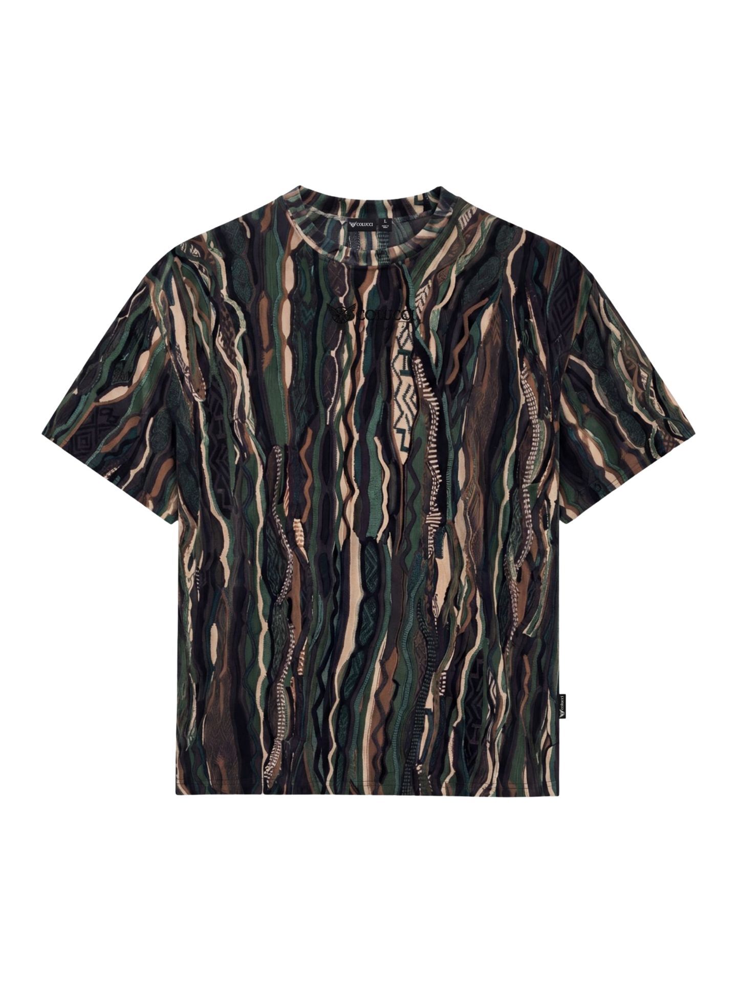 Carlo Colucci Signature T-Shirt - S Schwarz / Grün