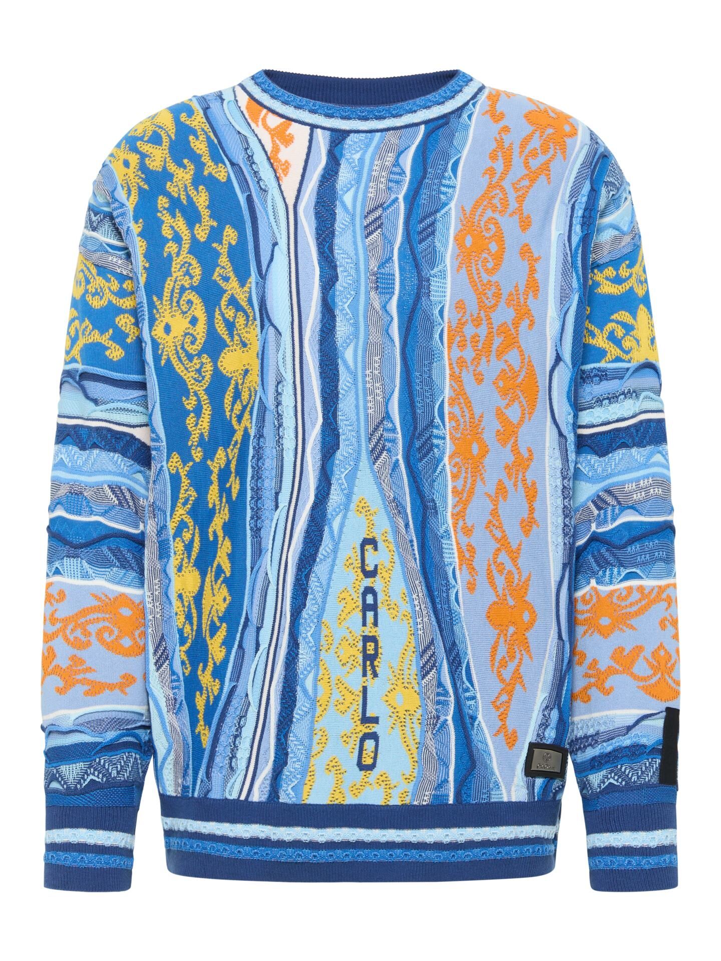 Carlo Colucci Rundhals Pullover - Blau M