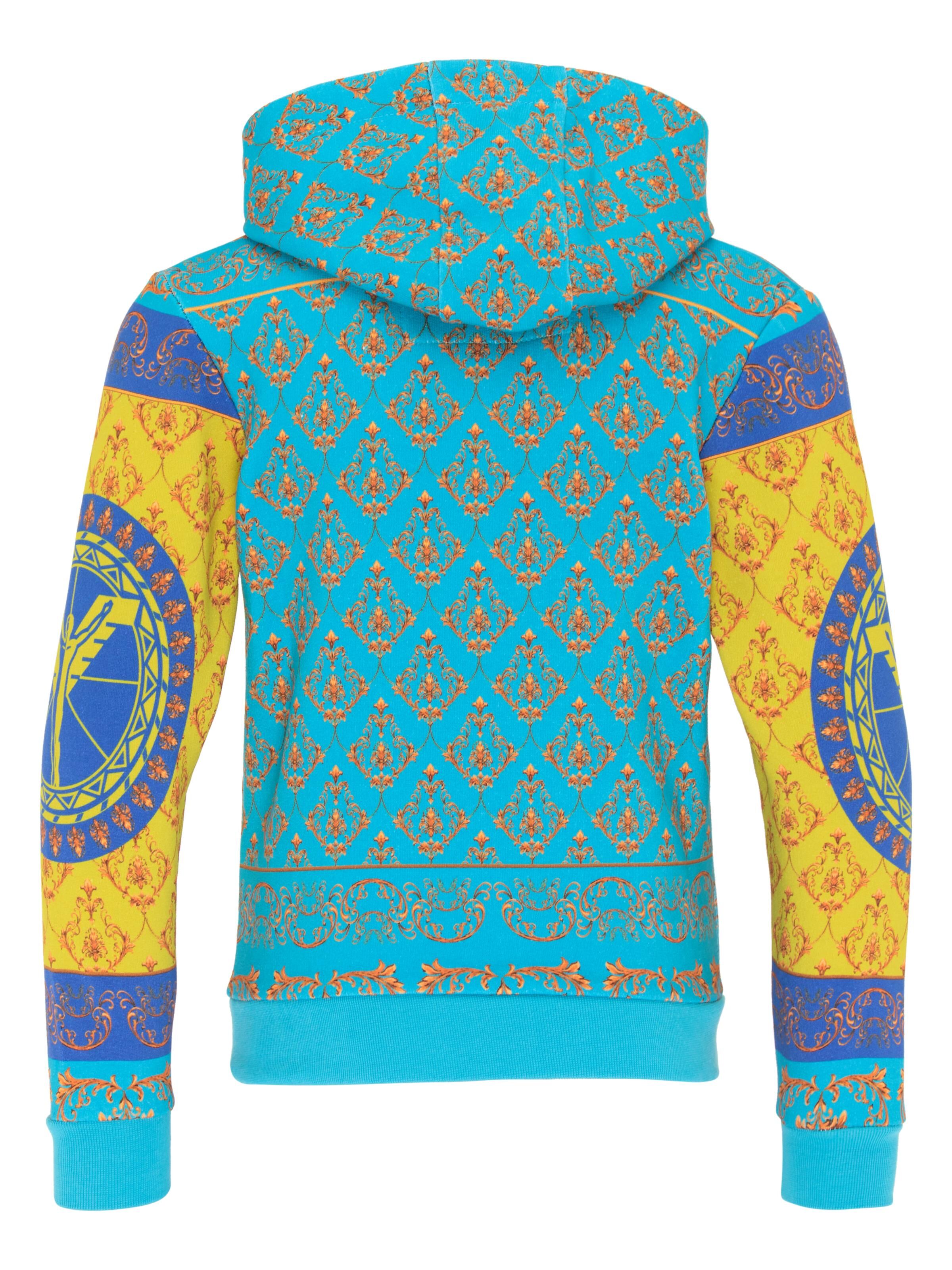  Children hoodie with baroque-pattern, blue
