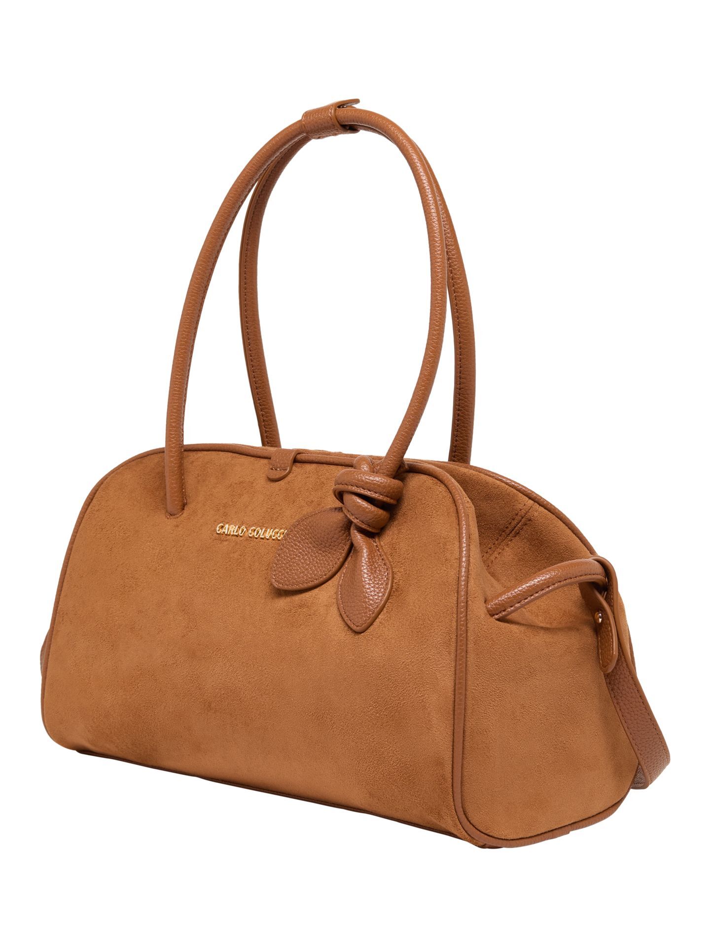  Damen Suede-Optik Bowling Tasche