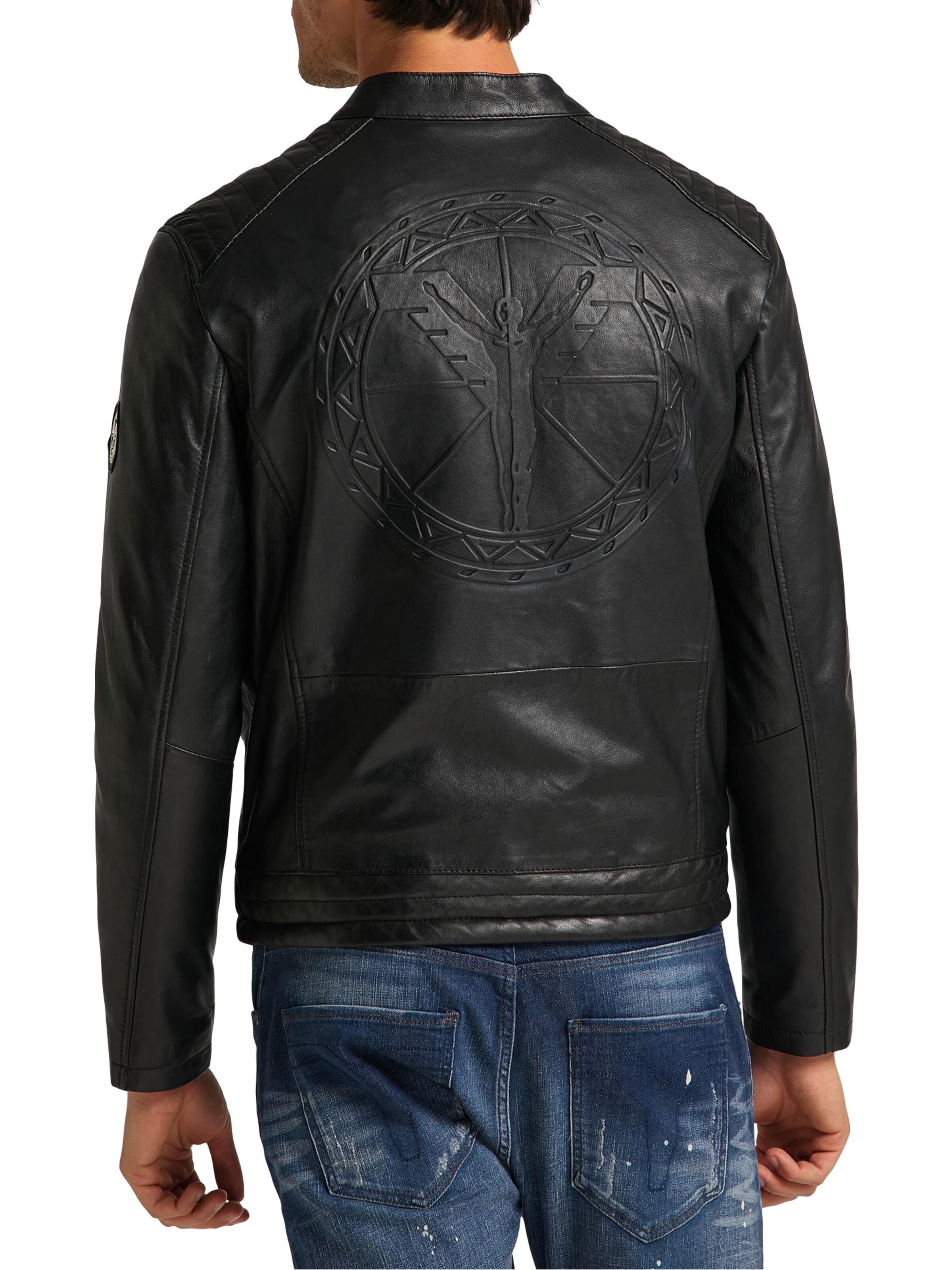 Herren Biker Lederjacke