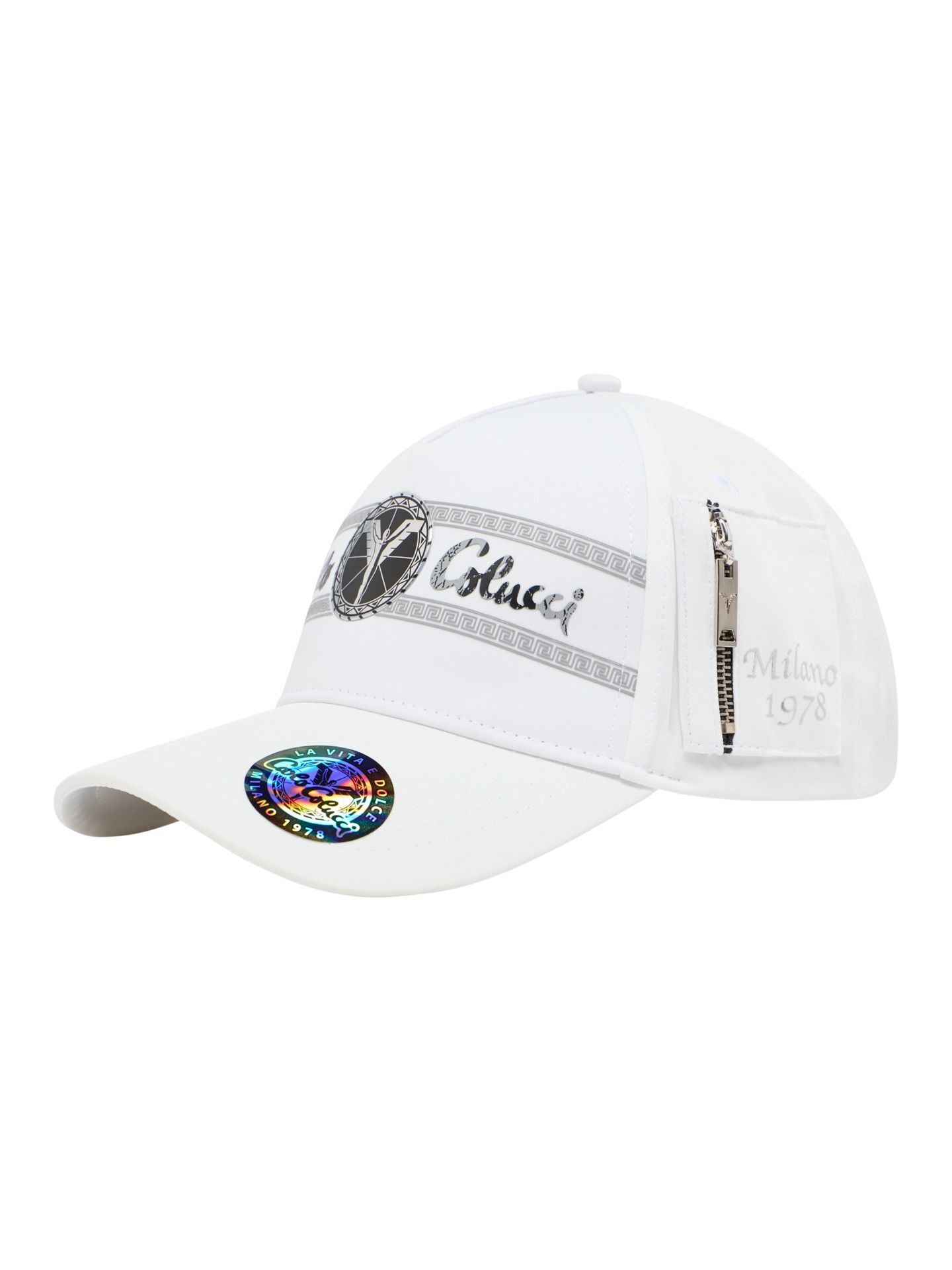 Unisex basecap with metal logo print