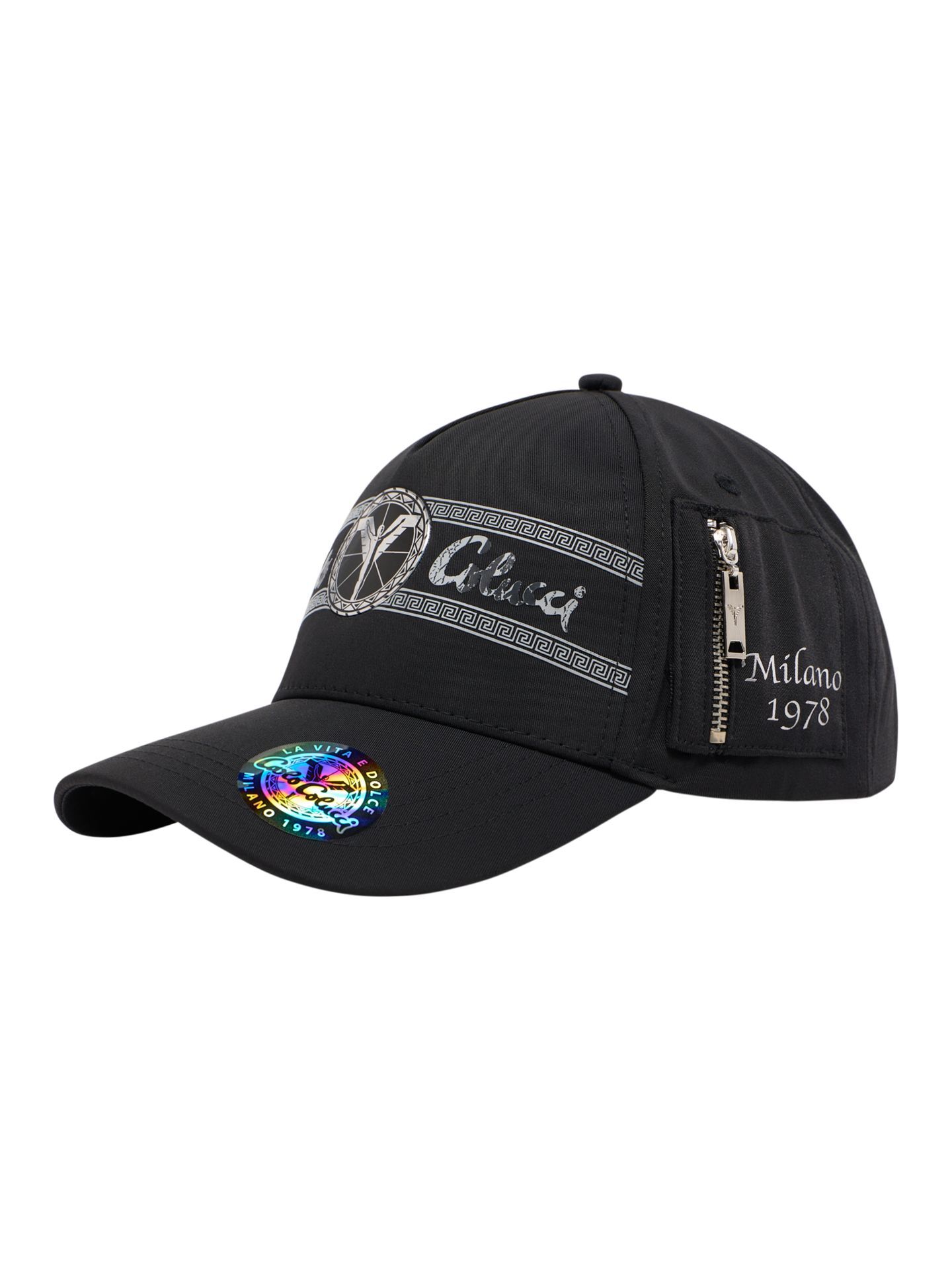 Unisex basecap with metal logo print