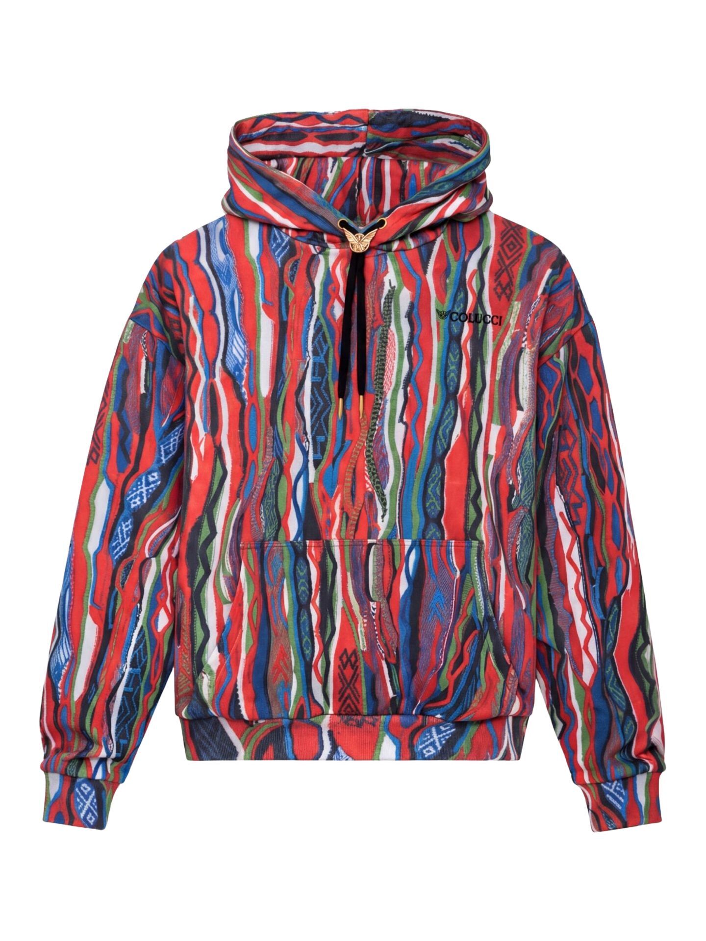 Carlo Colucci Alloverprint Kapuzenpullover - M Mehrfarbig