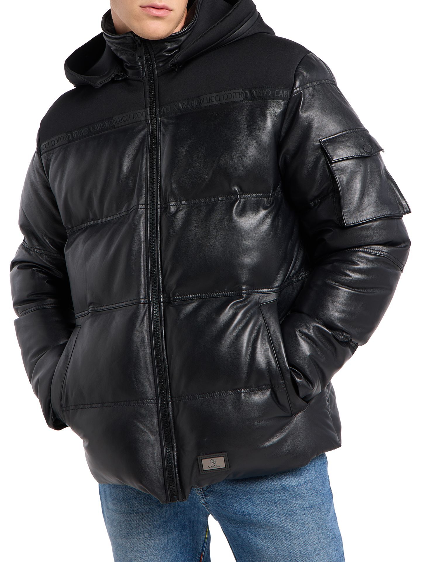 Leder Puffer Jacke