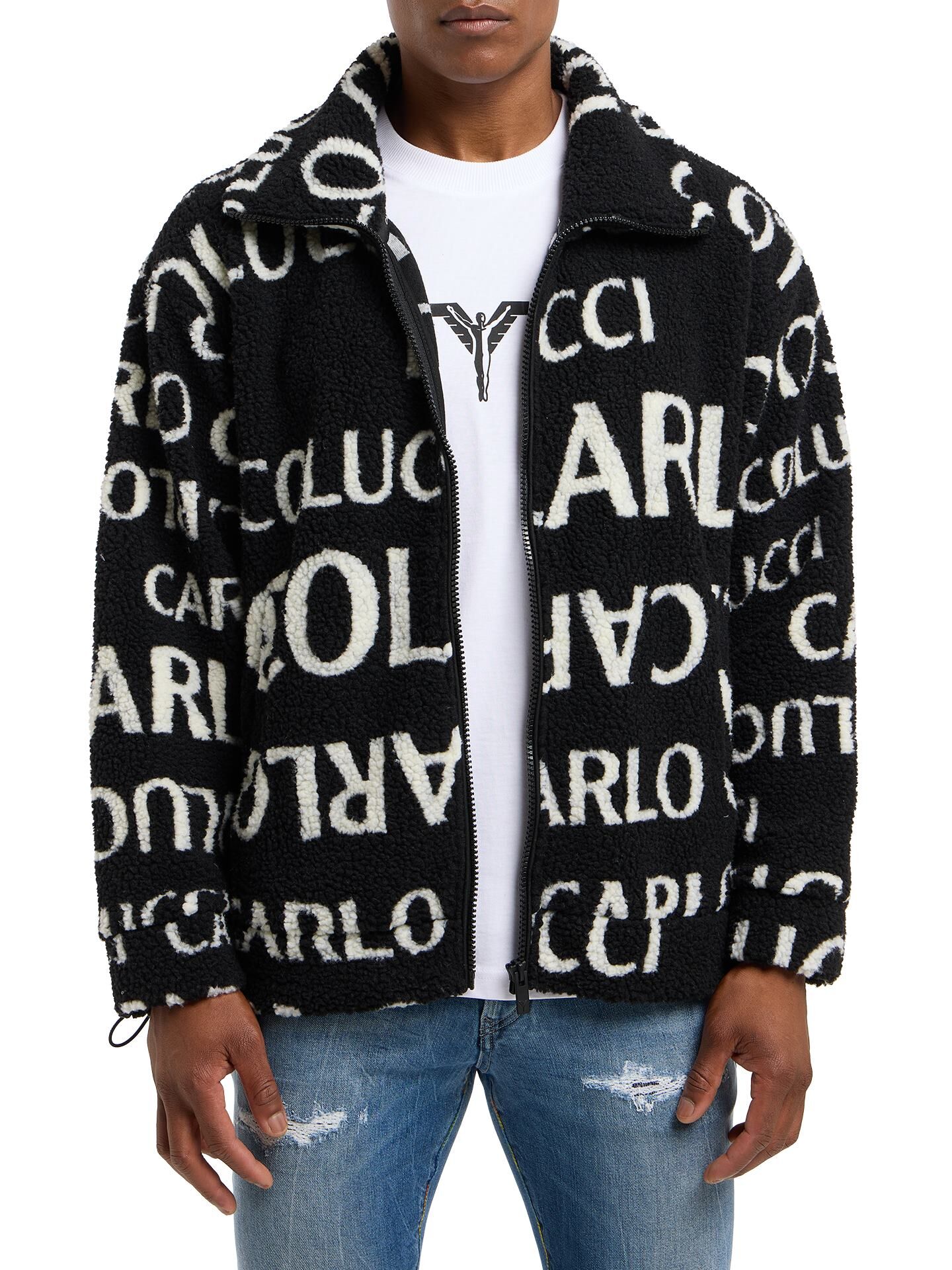 Sweatjacke in Teddyfell-Optik
