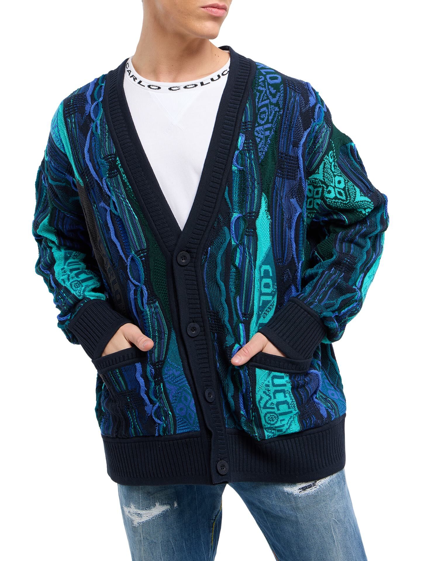 Oversize knit cardigan - 3D Knit